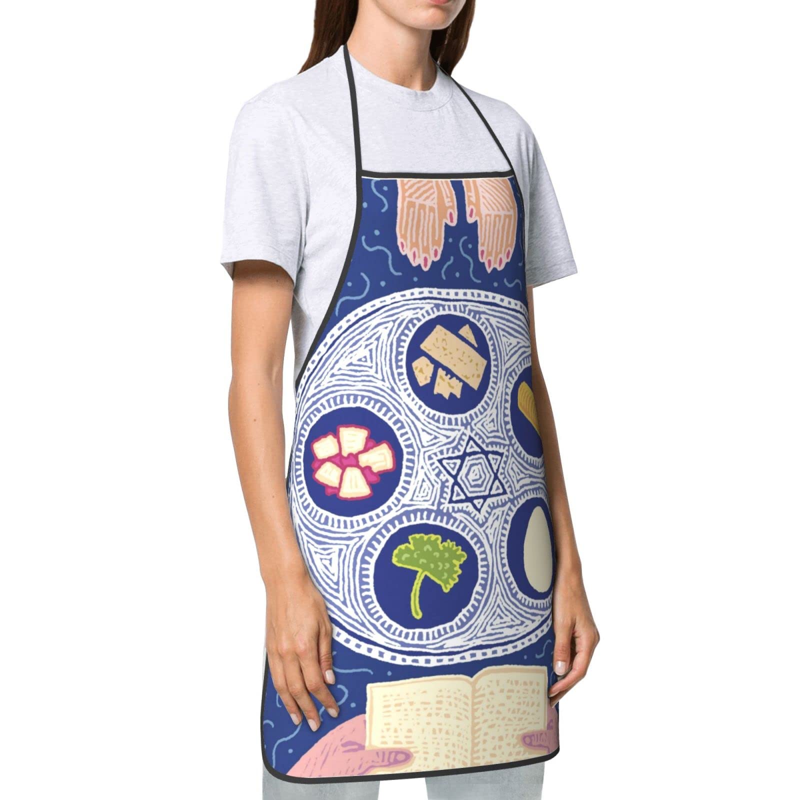 Happy Traditional Jewish Passover Apron - Adjustable Adult Chef Kitchen Bib for Cooking & Baking - Perfect for Holiday Meals, Seder Dinners & Kosher Cooking