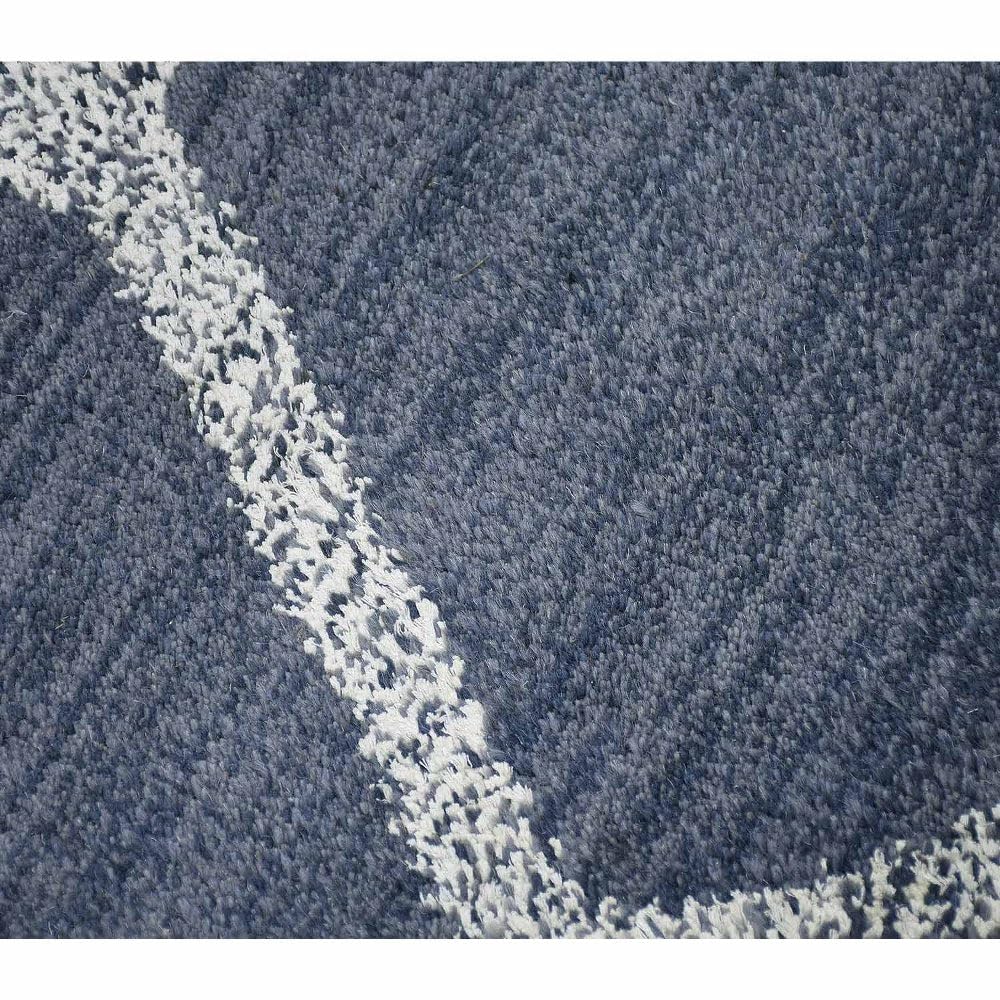 Hand Knotted Wool Geometric Area Rugs 5'x8' - Modern Rectangle Light Gray White Medium Pile Handmade Rug for Living Room, Bedroom, Office | Boho Chic Home Decor & Cozy Floor Covering