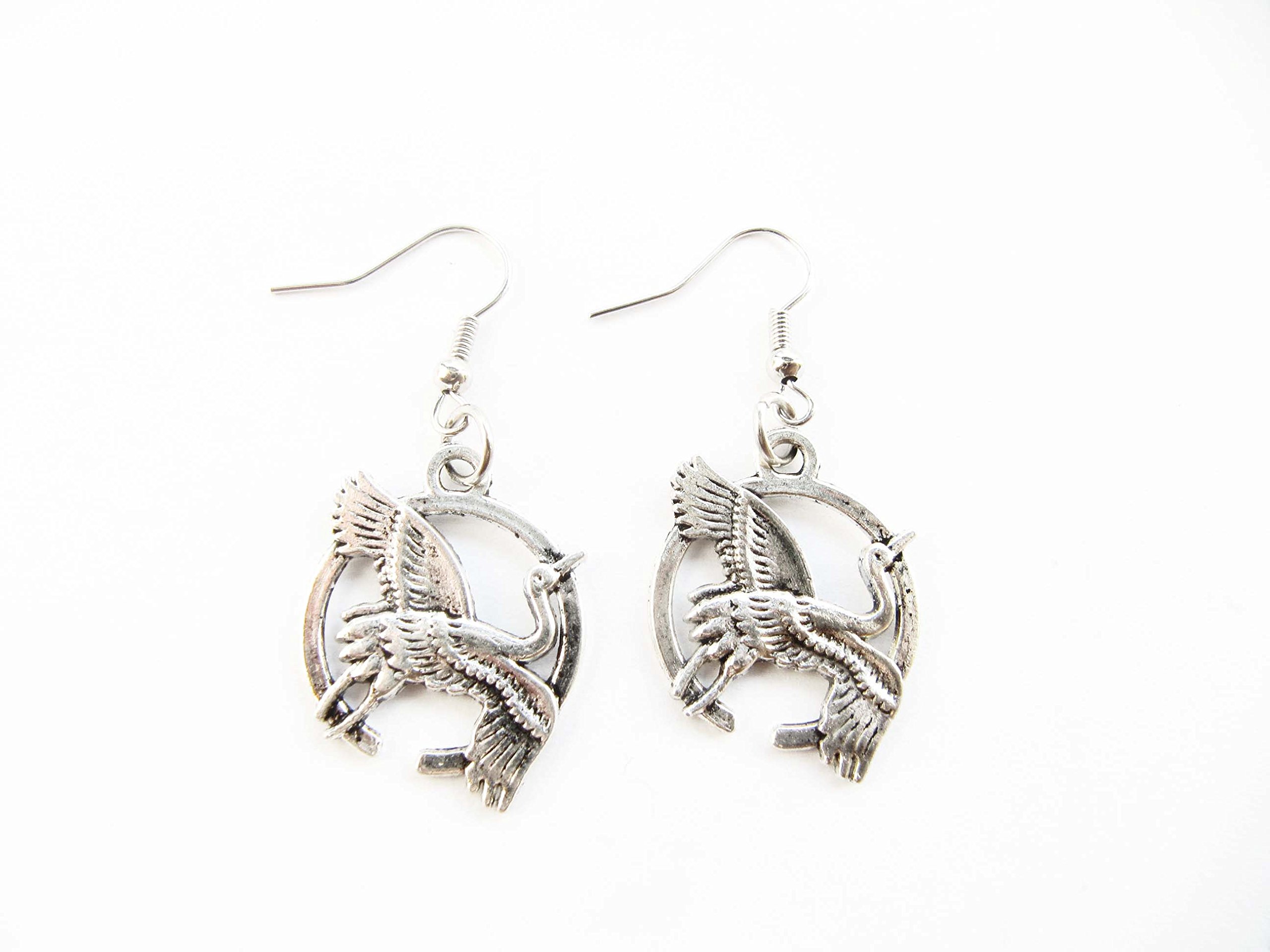 2 Pairs Elegant Silver Crane Dangle Earrings - Heron & Egret Bird Jewelry for Women - Perfect for Weddings, Parties & Boho Fashion Accessories