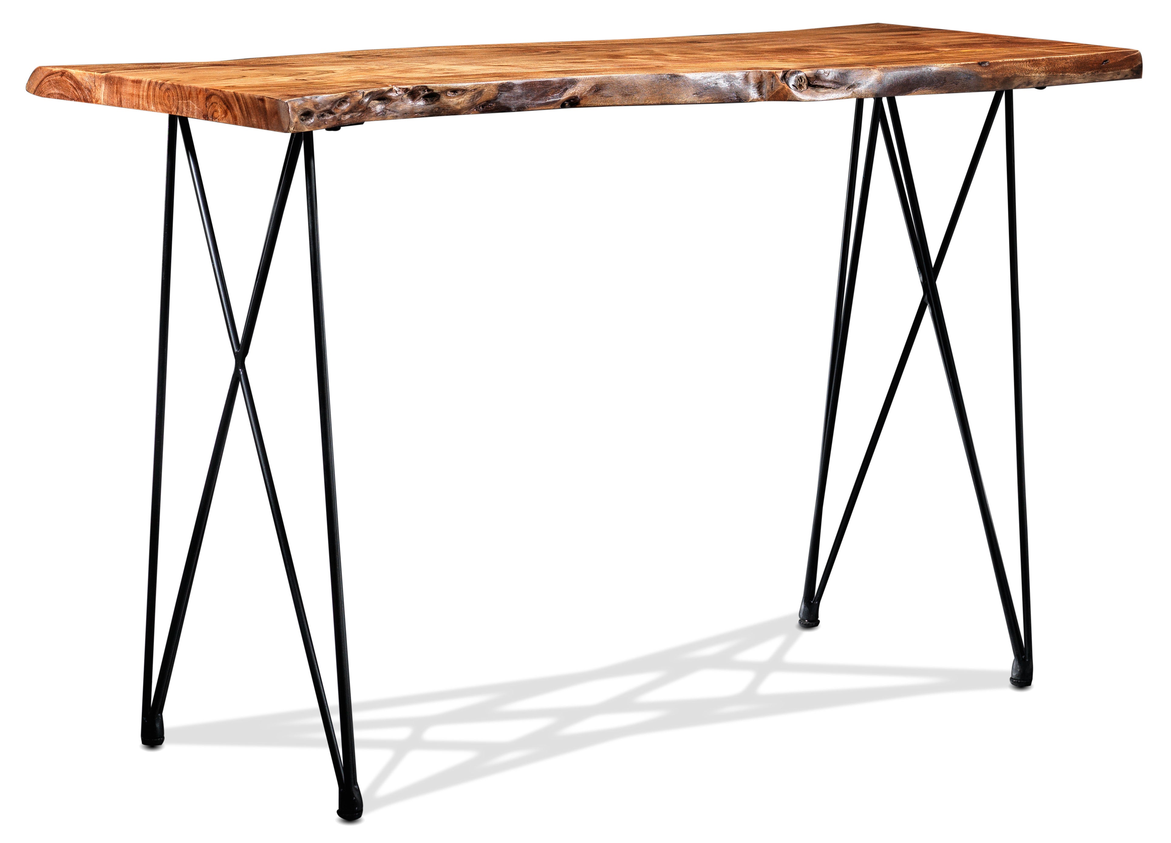 Agra 50 Sofa Table - Natural Wood End Table with Storage Shelf - Perfect for Living Room, Bedroom & Small Spaces