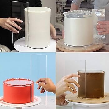 Royals Acrylic Cake Scraper - 10x4 Inch Transparent Chocolate Molder - Professional Baking Tool for Cake Decorating & Icing - Perfect for Home Bakers & Pastry Chefs (1pc)