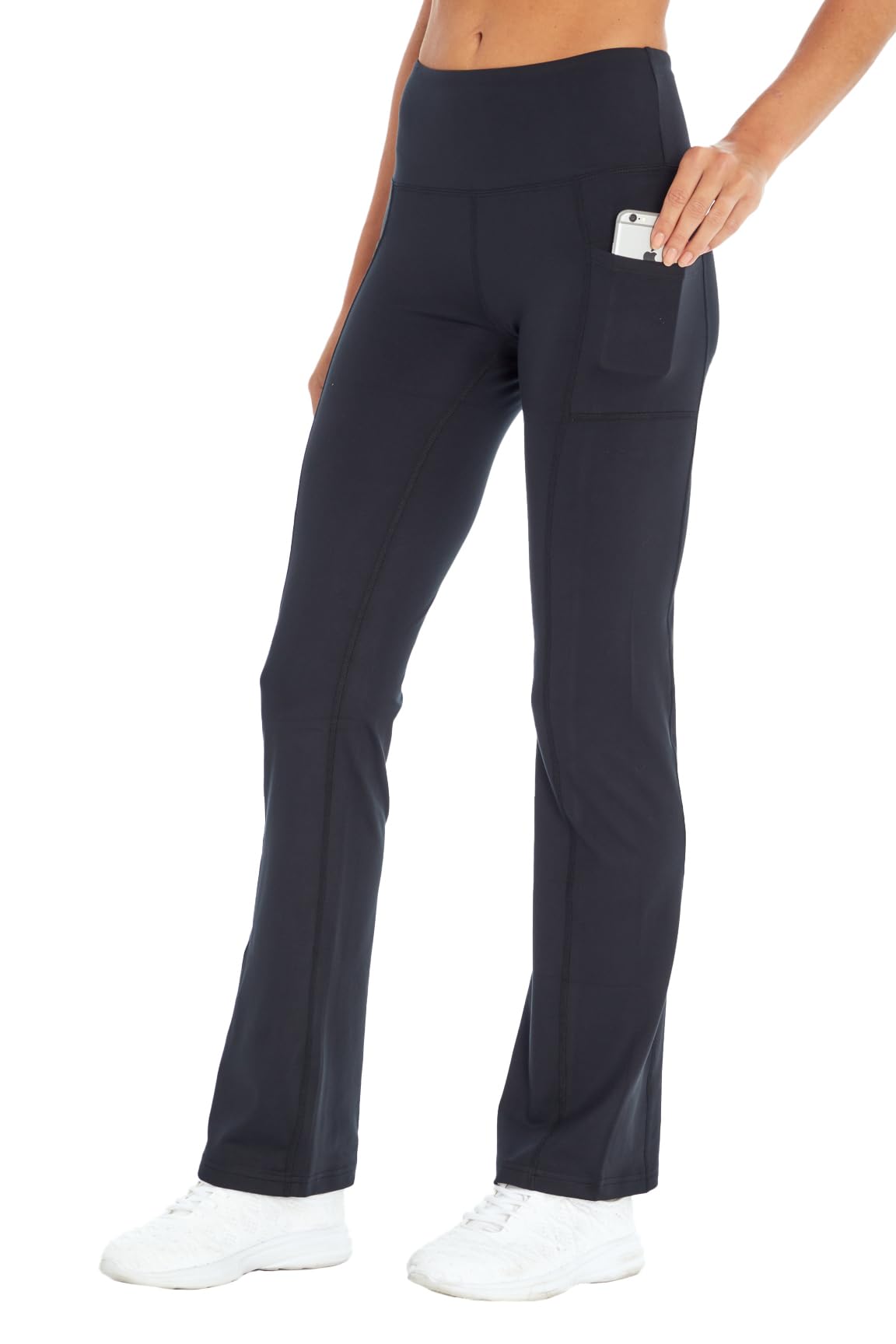 Bally Total Fitness Women's High Rise Bootcut Yoga Pants with Pockets - Comfortable Workout & Lounge Pants for Gym, Running, and Everyday Wear