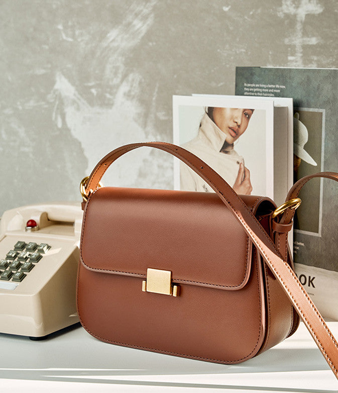 Compact Leather Shoulder Bag for Women - Stylish Crossbody Purse with Adjustable Strap - Perfect for Work, Travel & Everyday Use