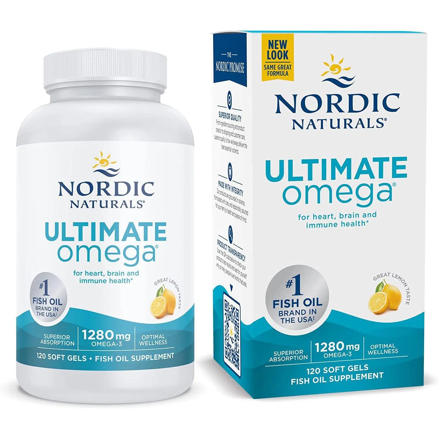 Nordic Naturals Ultimate Omega - High Potency Fish Oil Supplement with EPA & DHA for Heart, Brain & Joint Health | Supports Immune System & Cognitive Function | Great for Adults & Seniors | Non-GMO, Gluten-Free