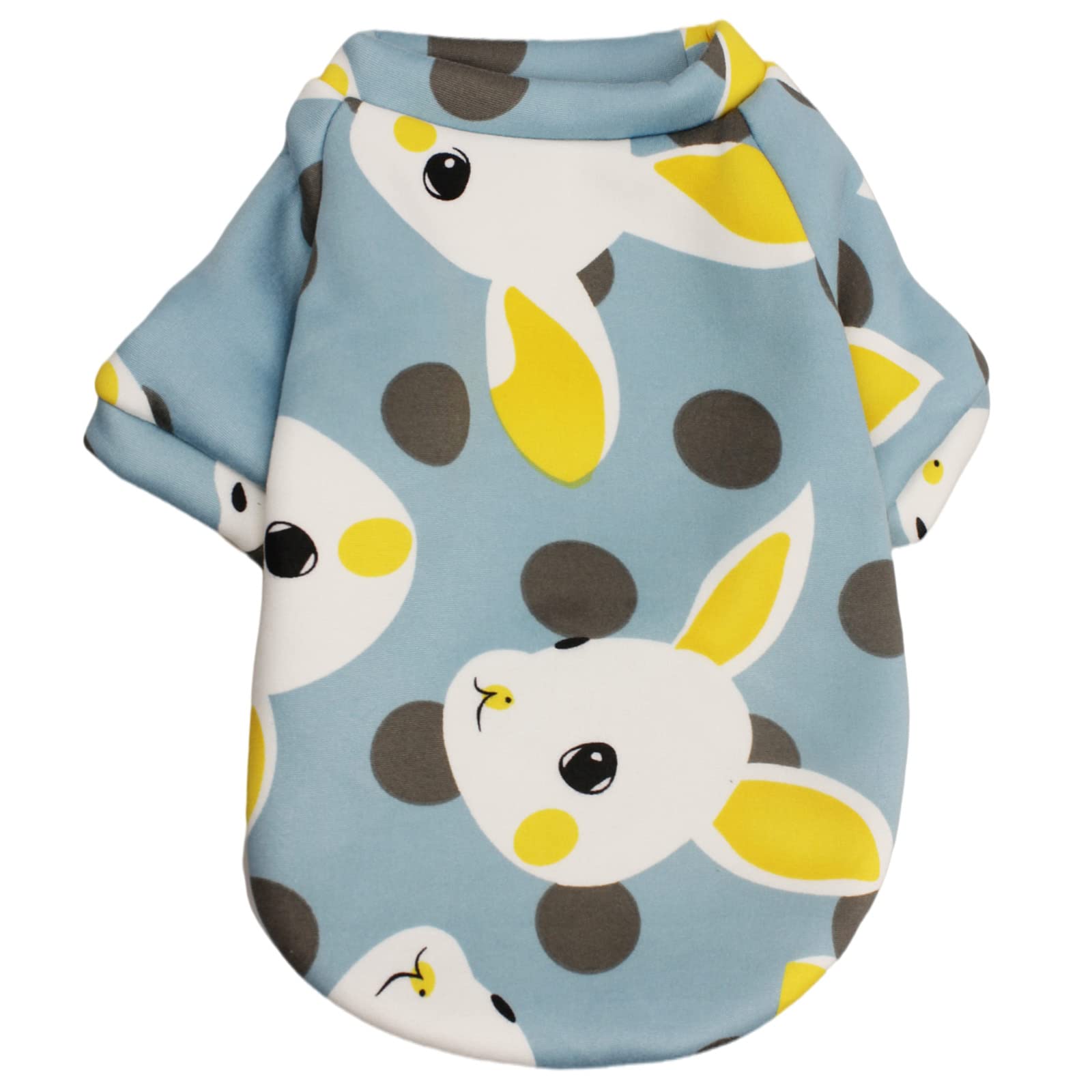 **Cartoon Rabbit Pattern Cotton Dog Shirt - Breathable Pet T-Shirt for Puppies & Cats (Small Size) - Perfect for Daily Walks & Indoor Playtime**