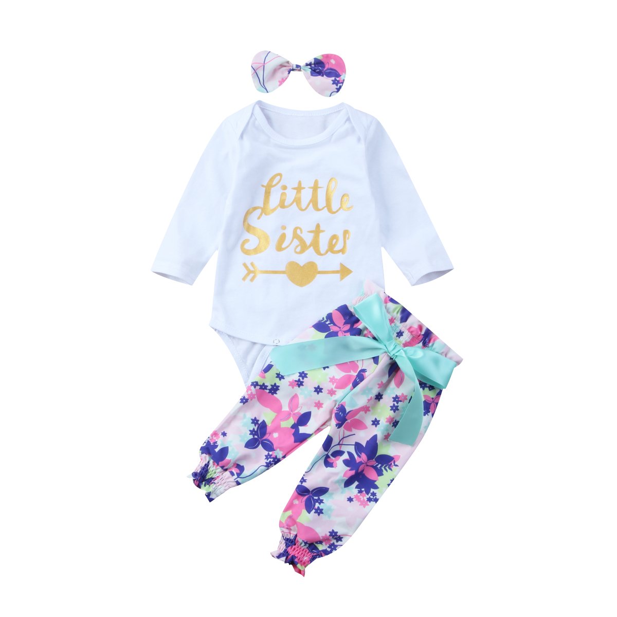 Newborn Baby Girl Clothes - Long Sleeve Floral Romper & Pant Set for Fall & Winter | Soft Infant Outfits for Photos, Parties & Daily Wear