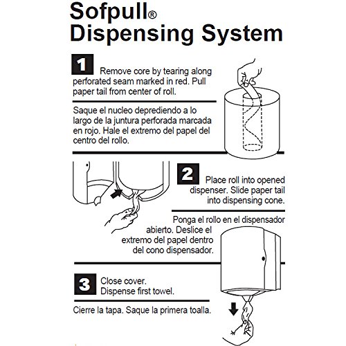 Premium SofPull Centerpull Regular Capacity Paper Towels - White, 28124 (6 Rolls, 324 Sheets/Roll) - Bulk Commercial & Household Cleaning Supplies for Kitchen, Office & Restaurant Use