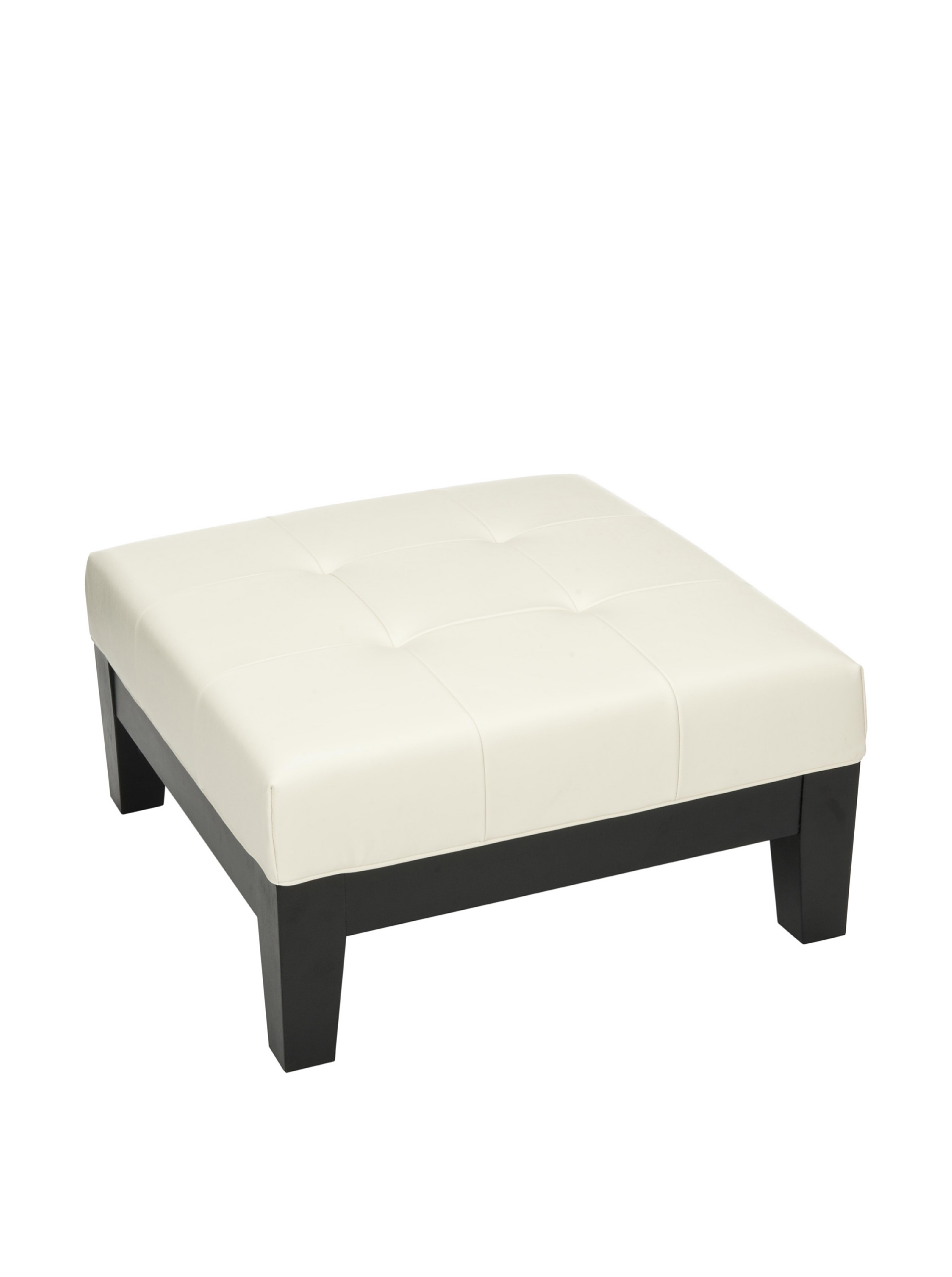 Safavieh Jordan Square Cocktail Ottoman in Cream - Modern Upholstered Storage Footrest for Living Room, Bedroom & Lounge Areas