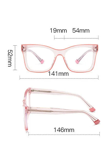 CCspace Women's Full Rim Square Cat Eye Polycarbonate Eyeglasses Frame - Lightweight & Durable for Work, Reading & Fashion (Style 301337)