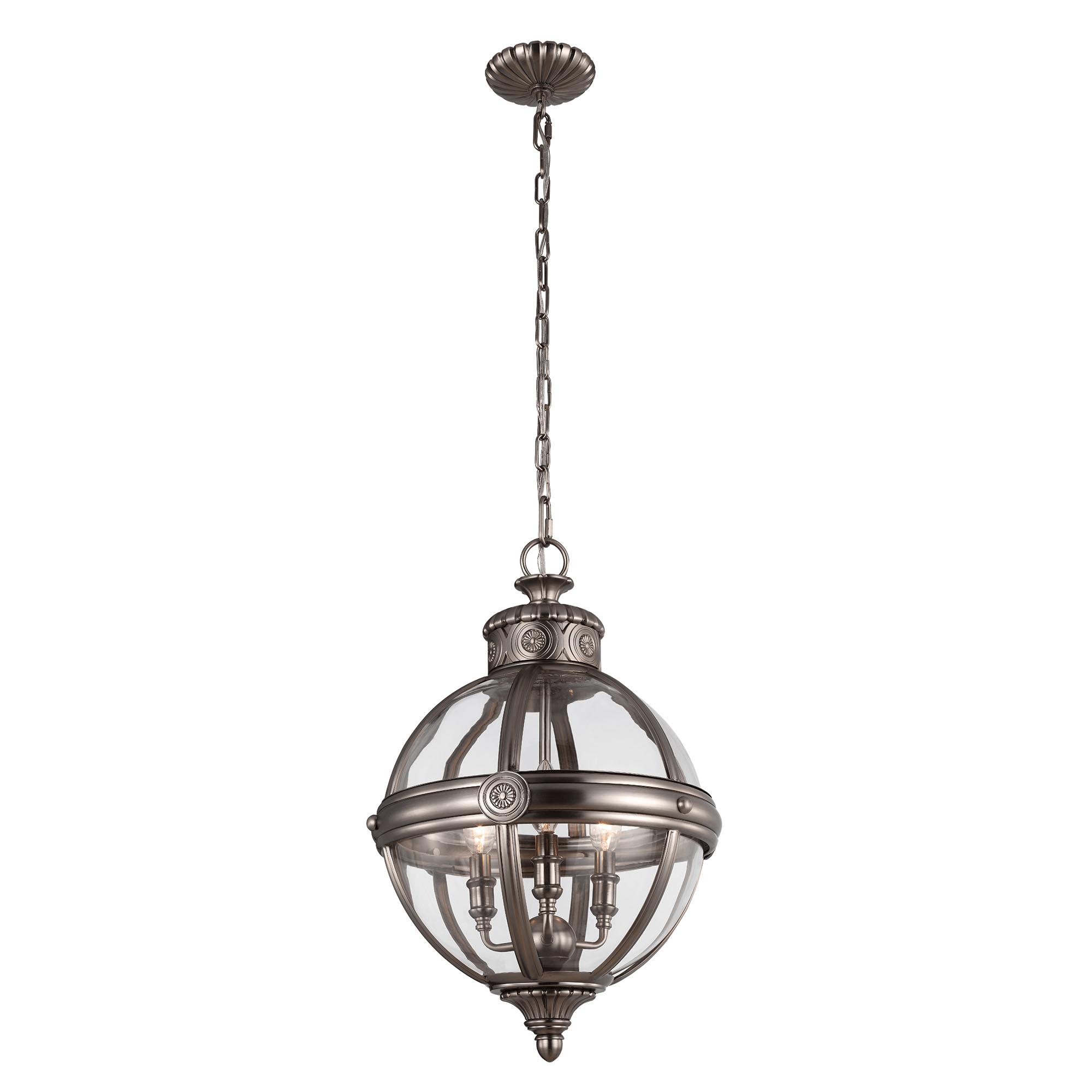 Adams 3/4Lt Center Ceiling Light Fixture - Brushed Nickel/Matte Black/Polished Chrome Finish - Modern Flush Mount Lighting for Bedroom, Kitchen & Hallway
