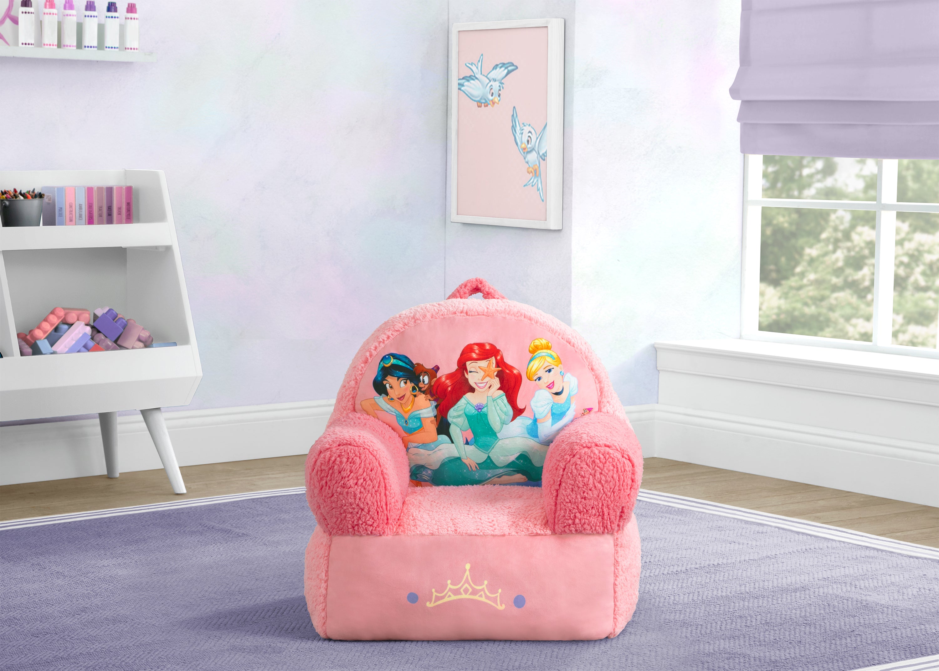 Disney Princess Cozee Buddy Chair - Soft Plush Kids Lounge Chair for Girls, Perfect for Reading, Gaming & Relaxing in Bedroom or Playroom