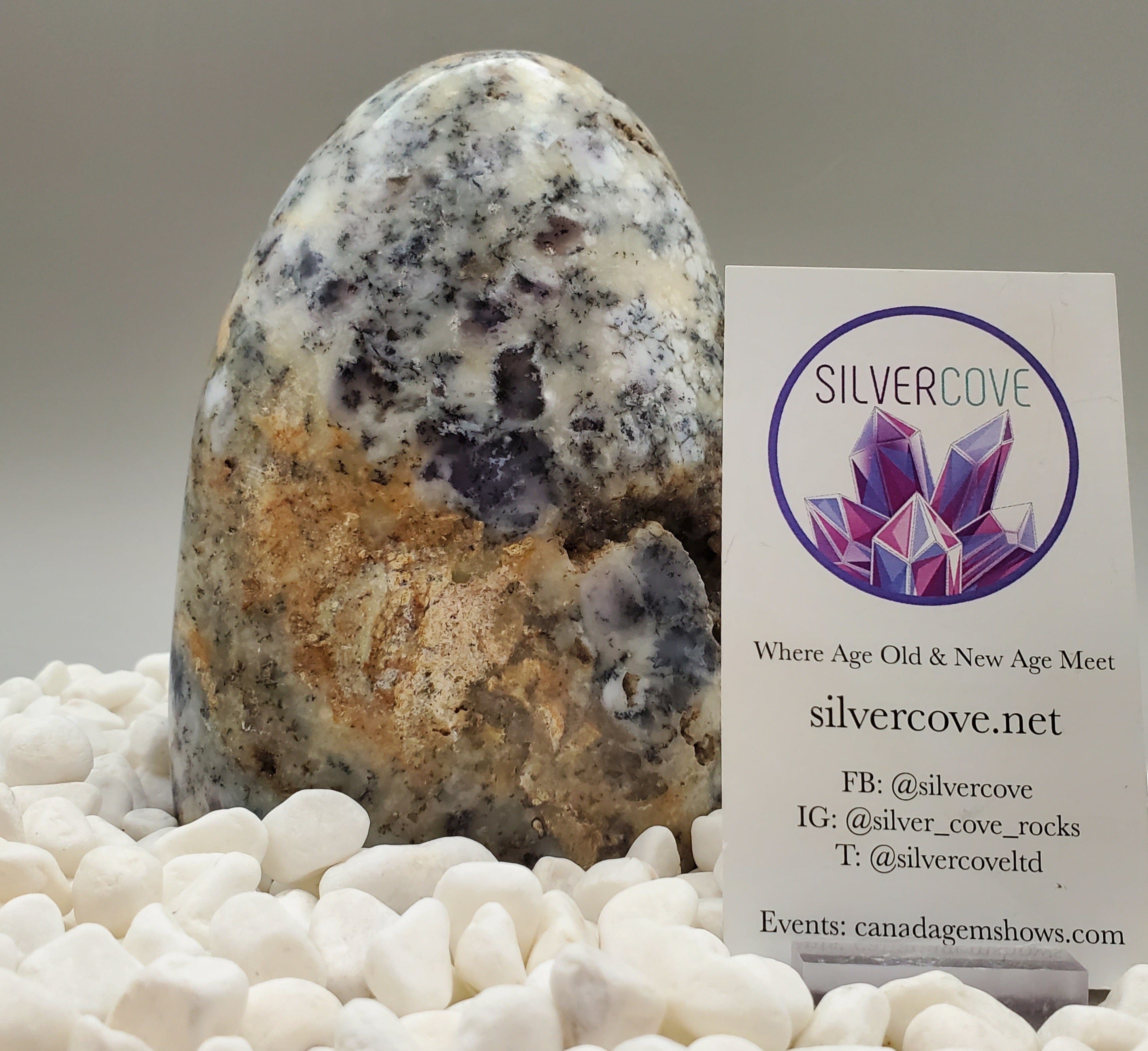 Natural Dendritic Opal Free Form Stone - Unique Healing Crystal for Meditation, Jewelry Making & Home Decor