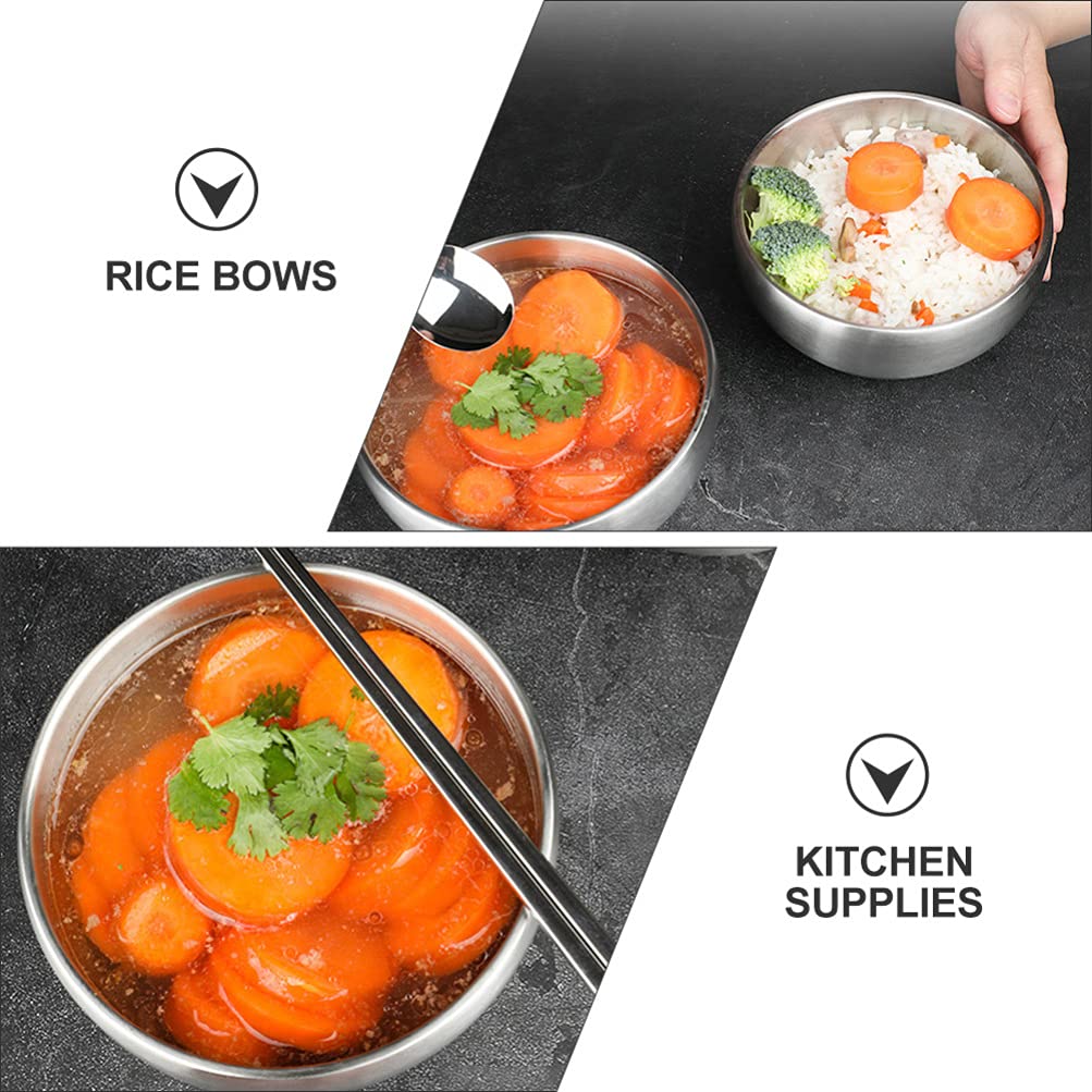 Cabilock 2-Pack Stainless Steel Bowls - Heat Resistant, Anti-Scald Serving Bowls for Soup, Noodles, Rice & Salad | Perfect for Kitchen, Dining & Outdoor Use