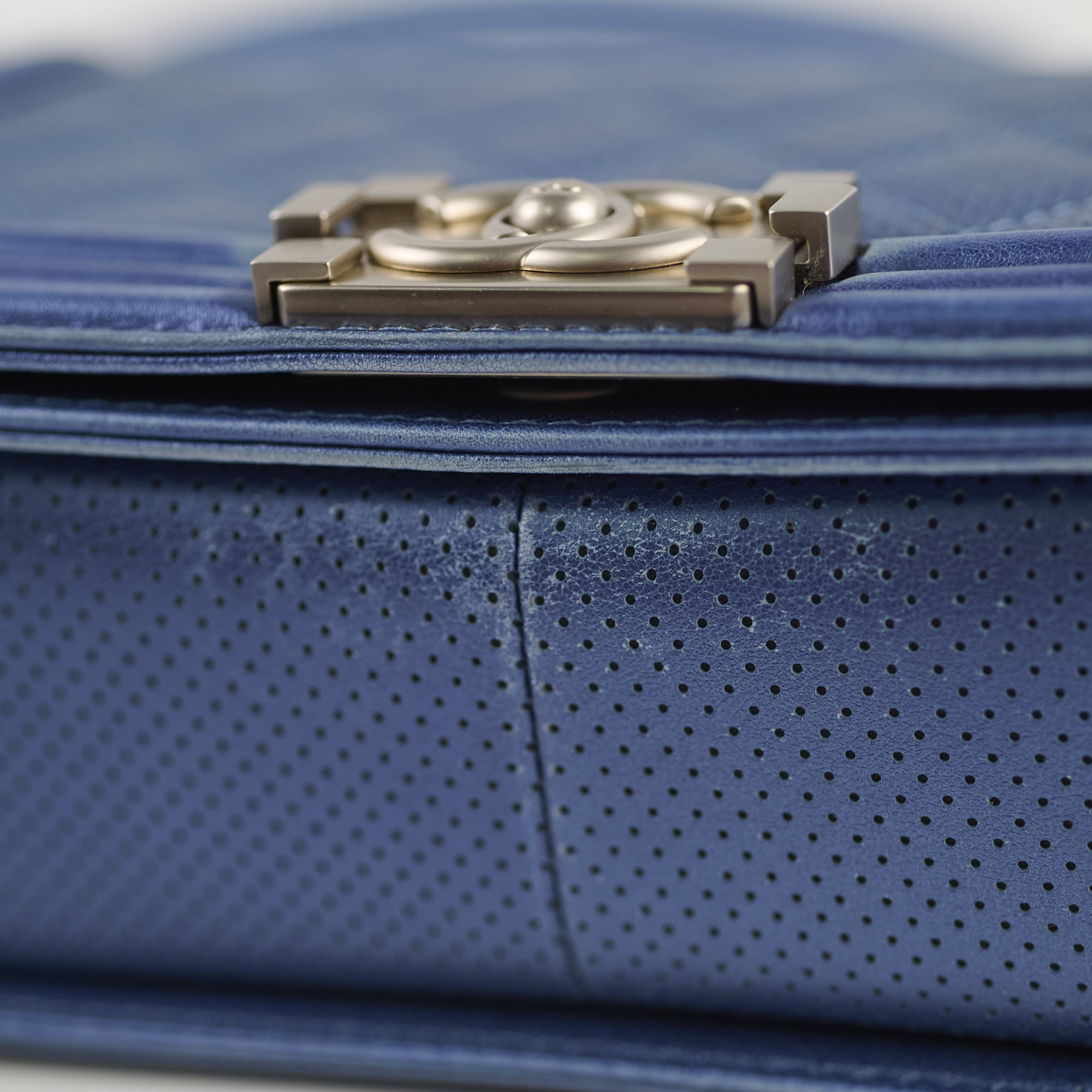 Chanel Old Medium Boy Bag in Metallic Blue - Luxury Crossbody Handbag for Women, Perfect for Evening Events & Date Nights