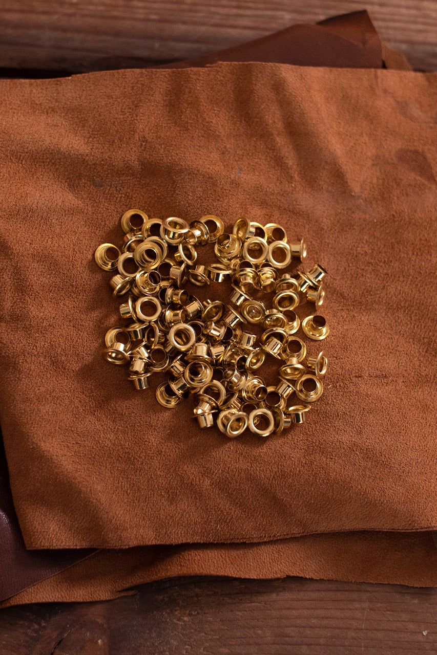 5.5mm Eyelet Shaft 4.6mm Length 9.6mm Width Iron Brass Metal Fastener for Leather Craft, DIY Projects & Shoe Repair