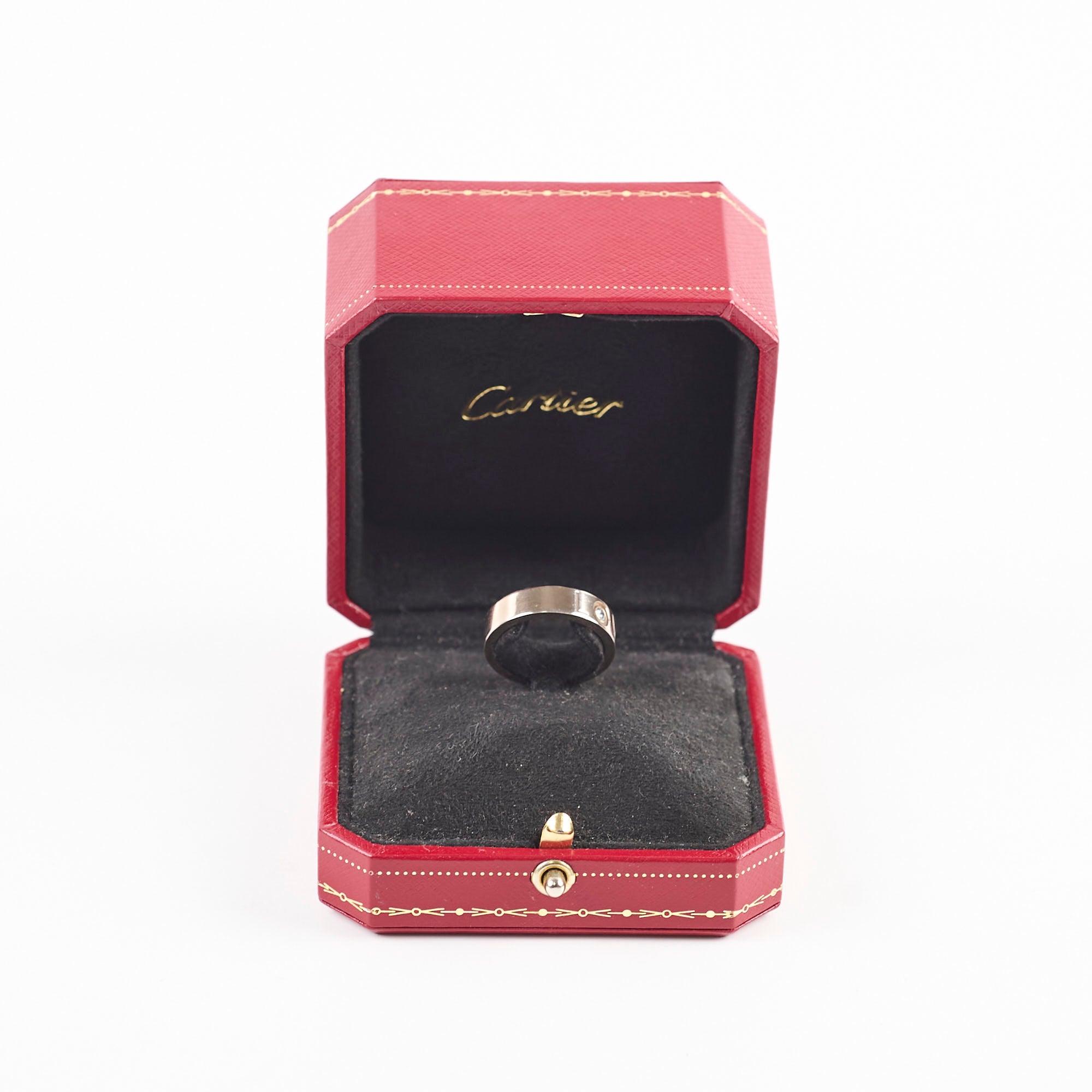 Cartier Love Platinum Ring with 1 Diamond - Size 56 for Women | Luxury Wedding Band, Anniversary Gift & Engagement Jewelry for Special Occasions