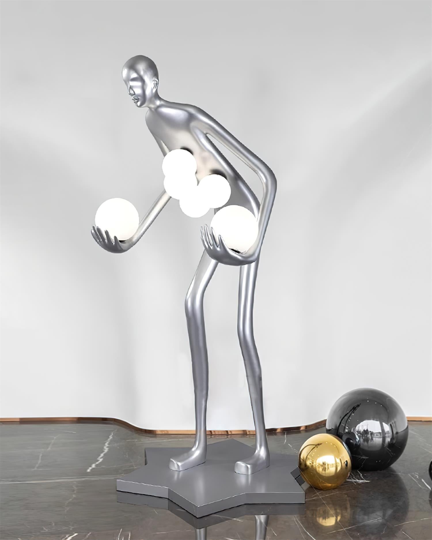 Celestial Guardian Sculpture Floor Lamp - Modern Home Decor, Feng Shui Statue, LED Lighting for Living Room, Bedroom & Office - Perfect for Meditation, Yoga & Relaxation Spaces