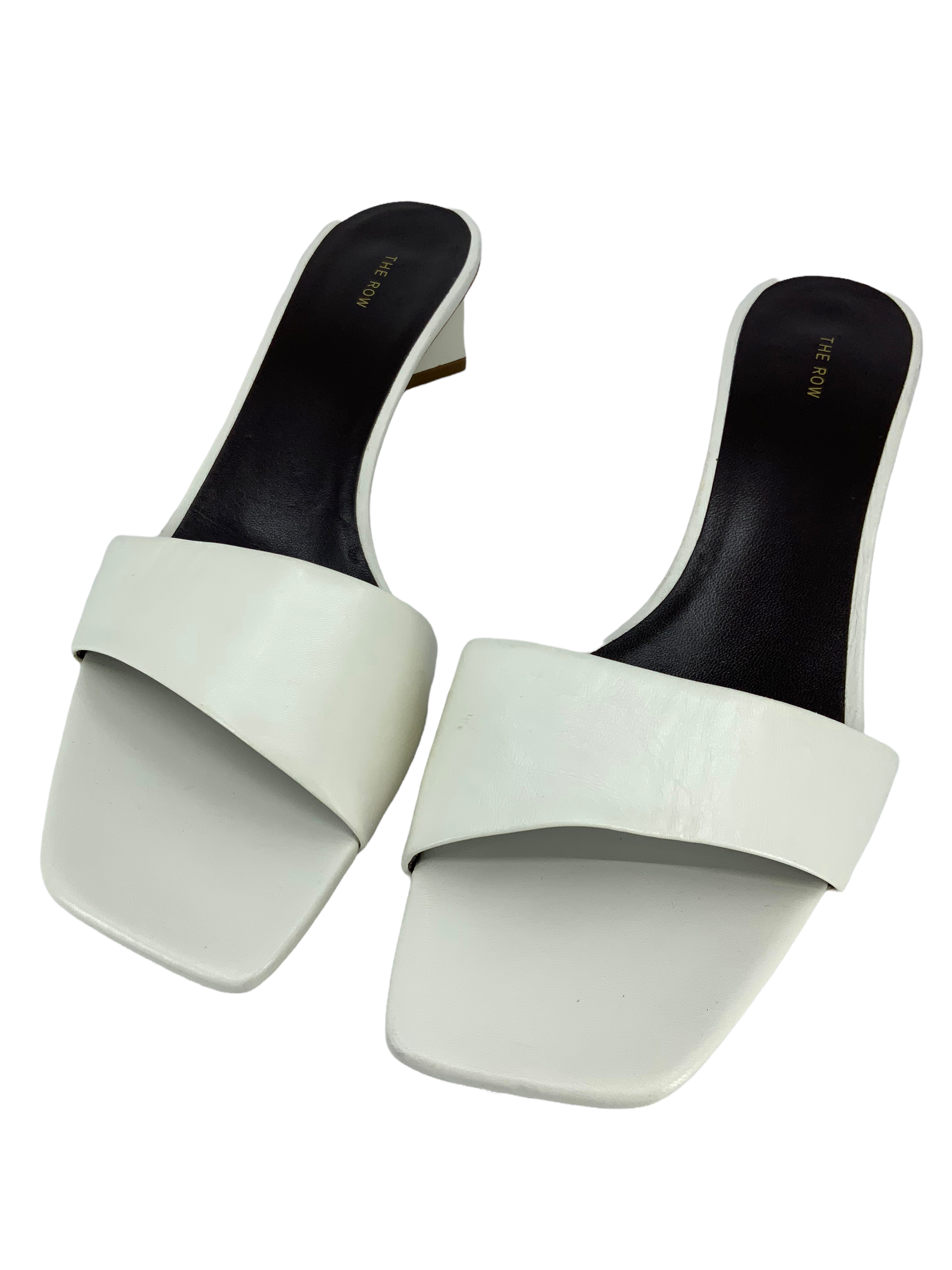 The Row Chocolate Capretto Leather Slide Sandals Women's Size 8.5 - Comfortable Luxury Slides for Summer, Beach & Casual Outings