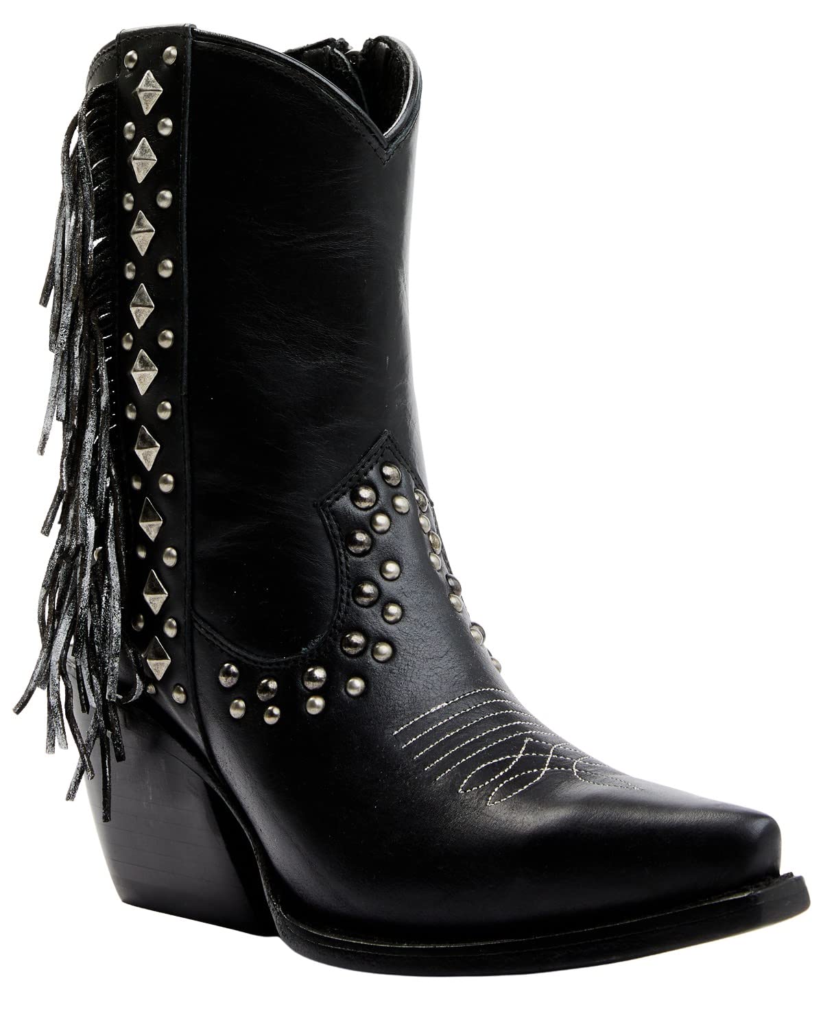 Women's Studded Fringe Western Boots - Snip Toe Cowgirl Boots for Day Trips & Country Style | Perfect for Rodeo, Music Festivals & Western Fashion Outfits