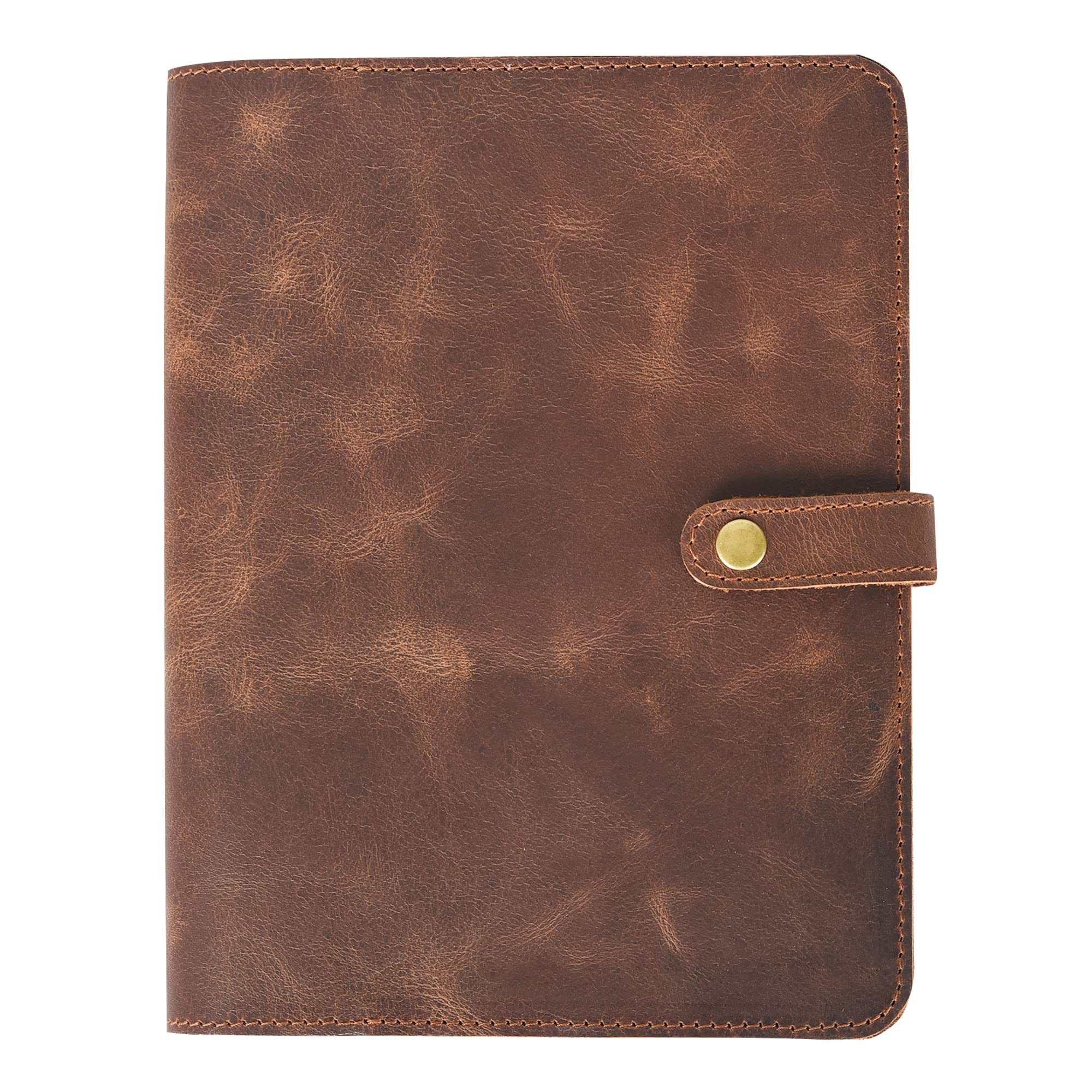 Elizo Premium A5 Leather Notebook Cover - Refillable Journal & Planner Cover for 6 x 8.5 Notebooks - Bible Cover & Spiral Notebook Protector - Perfect for Office, School & Travel Organization
