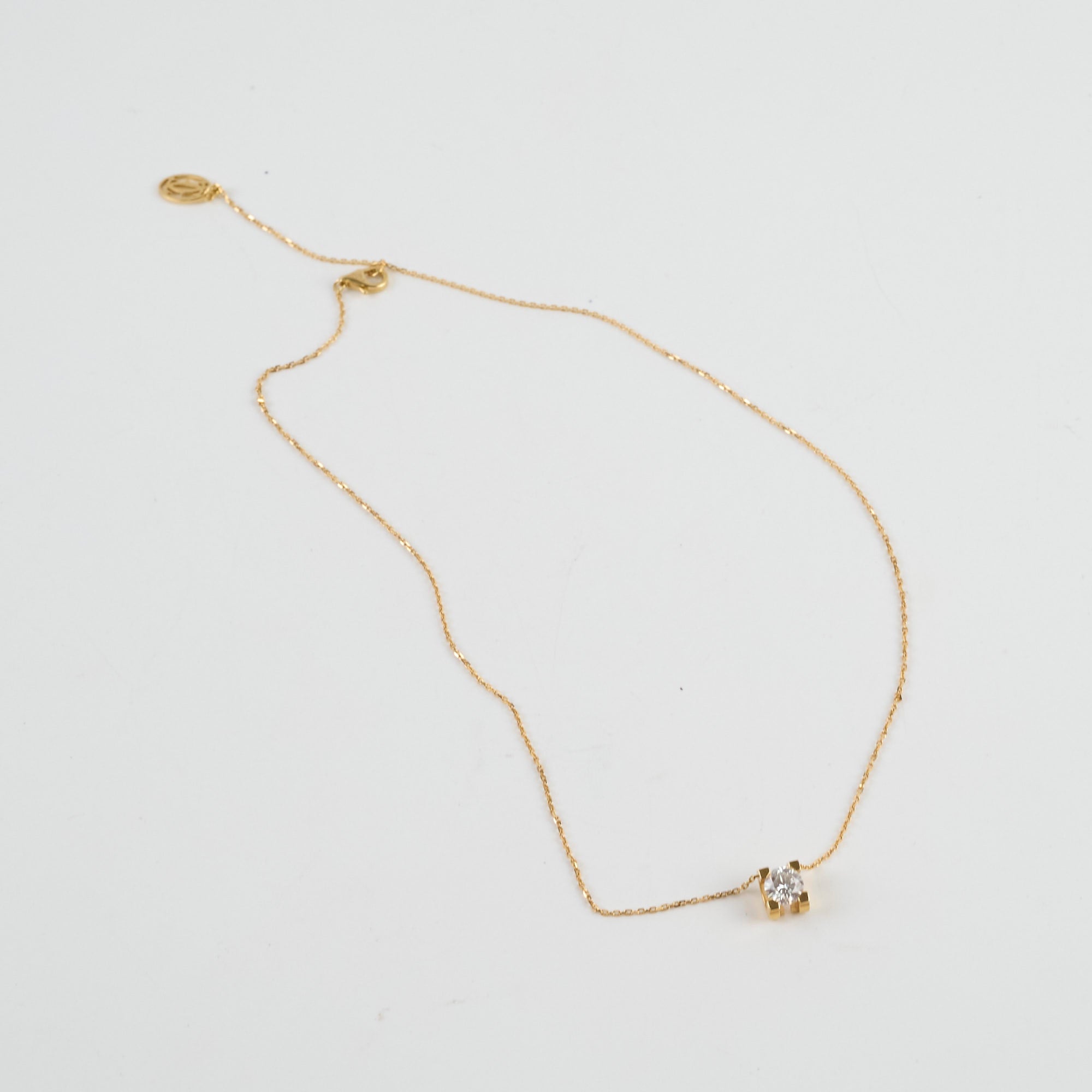 Cartier C De Diamond Necklace 18K Yellow Gold Pendant for Women - Elegant Jewelry Gift for Anniversary, Birthday & Special Occasions