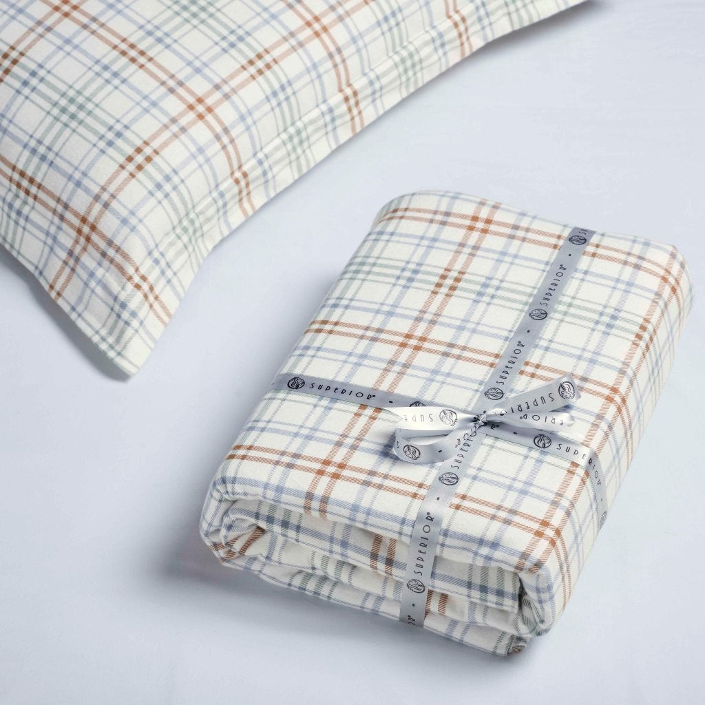 Soft Plaid Flannel Cotton Duvet Cover Set - Classic Farmhouse Style for Cozy Bedroom Decor | Perfect for Winter, Guest Rooms & Rustic Home Styling