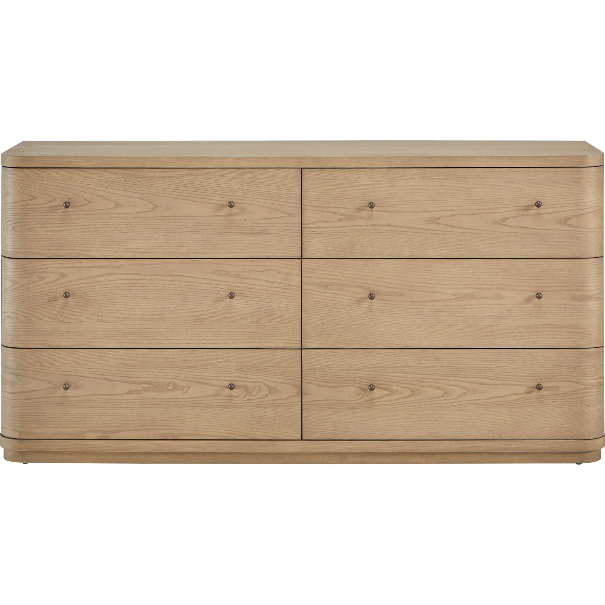 Penny Six Drawer White Ash Dresser in Buff Cream - Elegant Bedroom Storage Dresser with Smooth Gliding Drawers for Master Bedroom, Guest Room or Nursery Organization