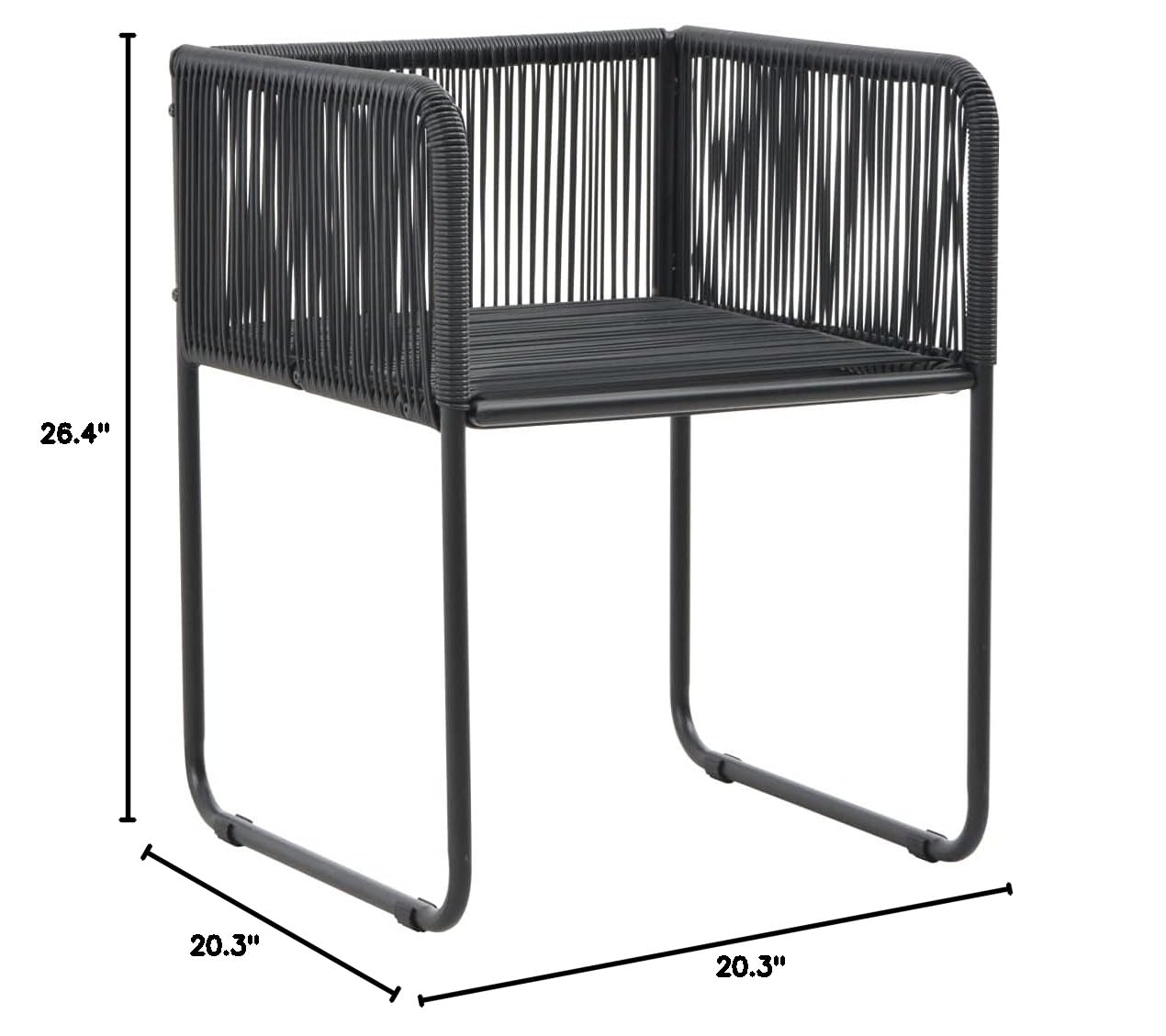 SKM 2-Piece Patio Chairs Set with Cushions - Durable Poly Rattan Outdoor Furniture in Black - Perfect for Garden, Poolside & Backyard Relaxation