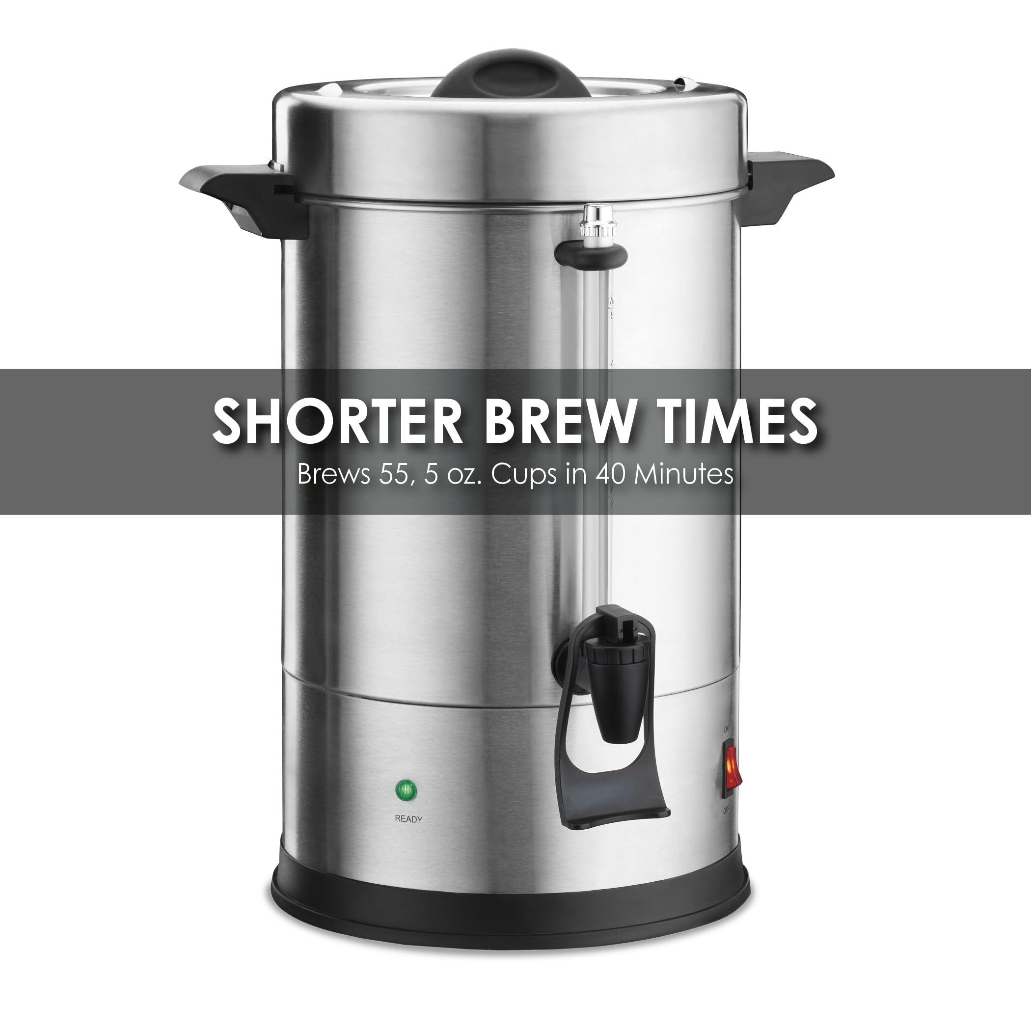 Waring Commercial WCU550 55-Cup Stainless Steel Coffee Urn - Heavy Duty Commercial Coffee Maker for Large Events, Catering & Offices - Silver