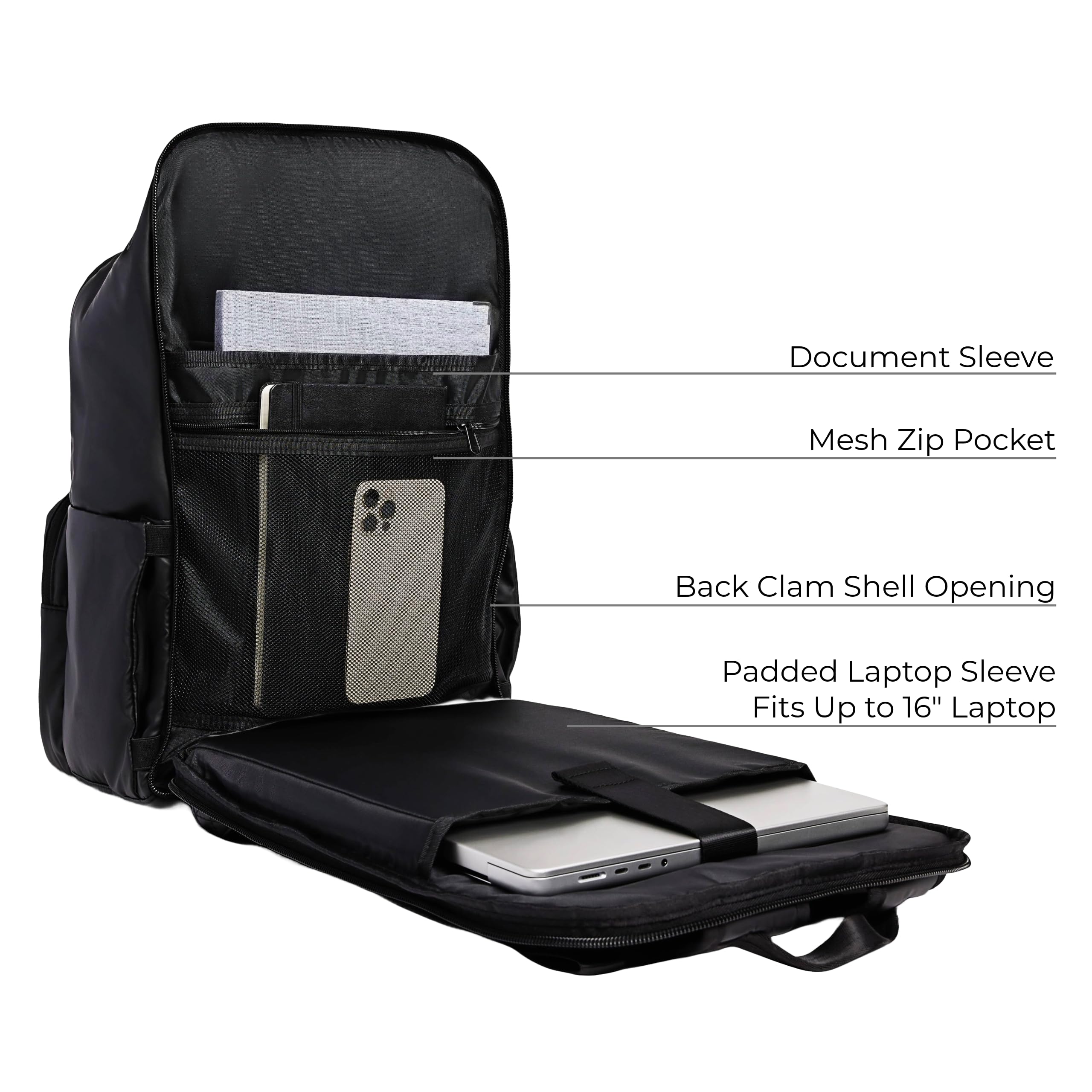 VOORAY 25L 2nd Avenue Backpack - Large Durable Travel Backpack for Gym, Sports, Hiking & Work | Water-Resistant Laptop Backpack with USB Charging Port