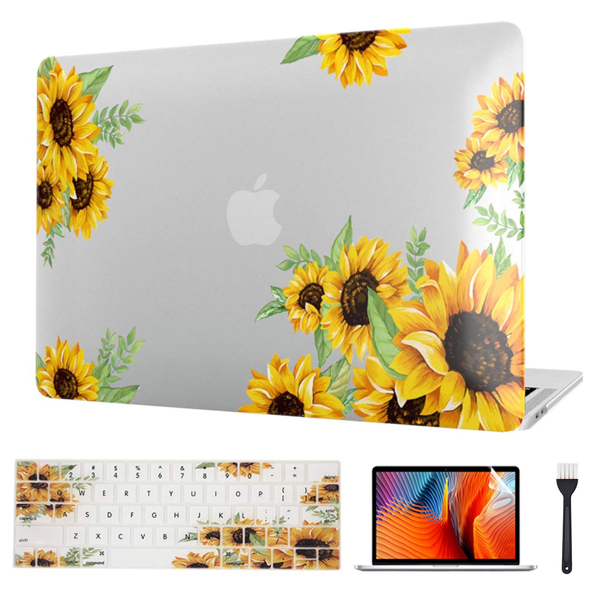 MacBook Pro 13 Inch Case (2012-2015) - Hard Shell Cover with Floral Design, Keyboard Cover & Screen Protector - Compatible with Mac Pro 13 Retina A1502/A1425 Models - Perfect for Work, Travel & School Protection