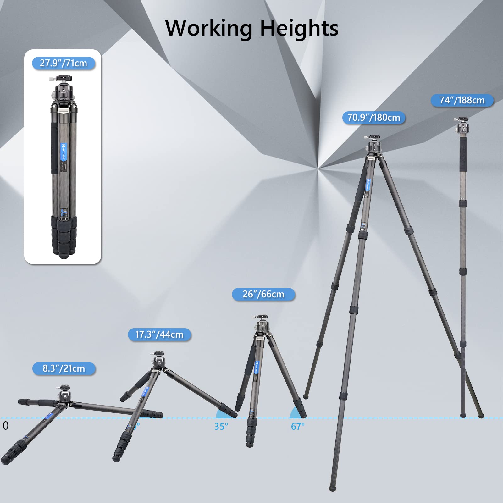 40mm Lightweight Compact Carbon Fiber Tripod with 52mm Low Profile Ball Head - Heavy Duty 10-Layer Carbon Travel Camera Stand, Detachable Monopod - Includes Stone Bag, Magic Arm & Phone Clip (Max Load 30kg) - Perfect for Travel Photography, Vlogging, and Outdoor Adventures
