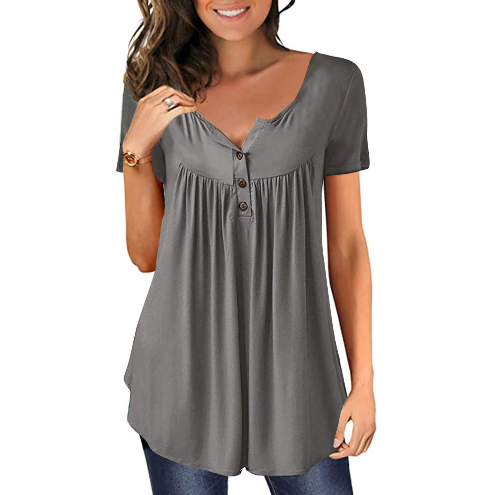 Qopobobo Women's Summer T-Shirts - Loose Fit Short Sleeve Gradient Printed Casual Tee Tops | Perfect for Beach, Vacation & Everyday Wear