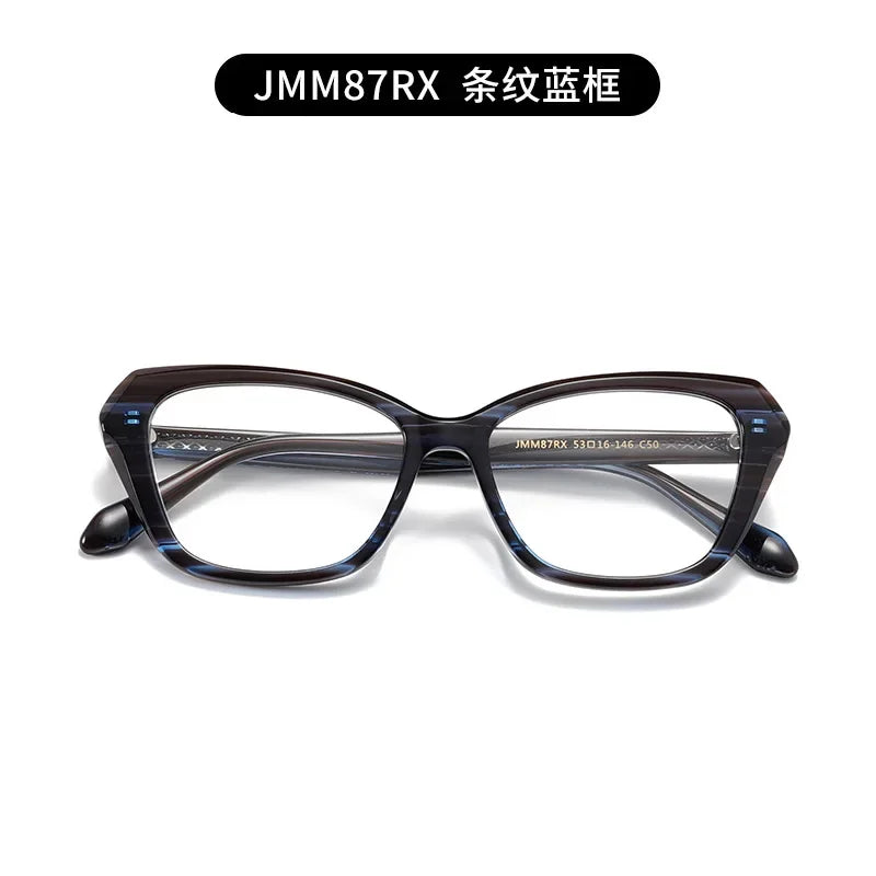 Stylish Aror Unisex Full Rim Square Cat Eye Acetate Eyeglasses Frame 49871 - Perfect for Reading, Fashion Accessory & Everyday Wear