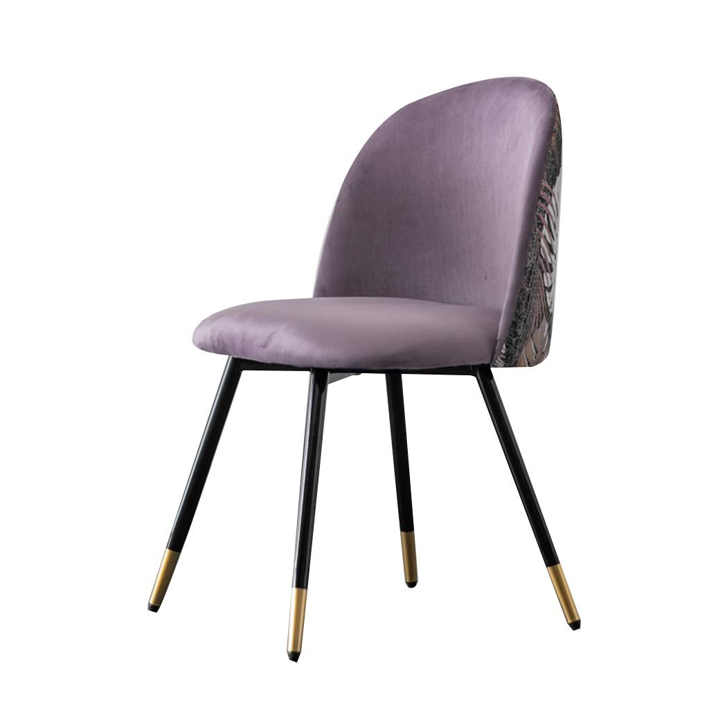 Luxury Soft Velvet Dining Chairs with Gold Metal Legs - Elegant Upholstered Accent Chairs for Home, Restaurant & Office Reception (Purple Velvet, Gold Frame) - Perfect for Living Room, Dining Area and Commercial Spaces