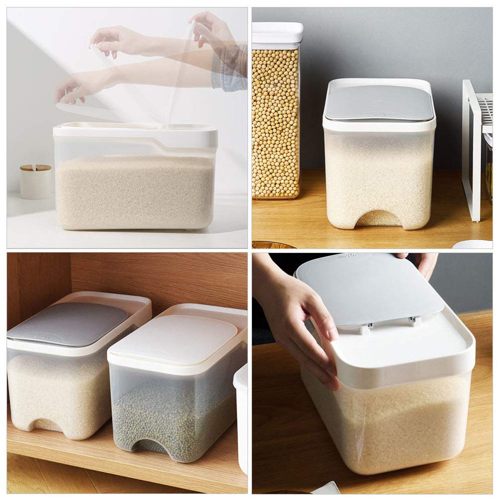 Airtight Plastic Rice Bucket - 5L/10L Food Storage Container with Seal Lid for Flour, Cereal, Sugar & Dry Goods | Kitchen Pantry Organization | Perfect for Rice, Pasta, Beans & Bulk Food Storage