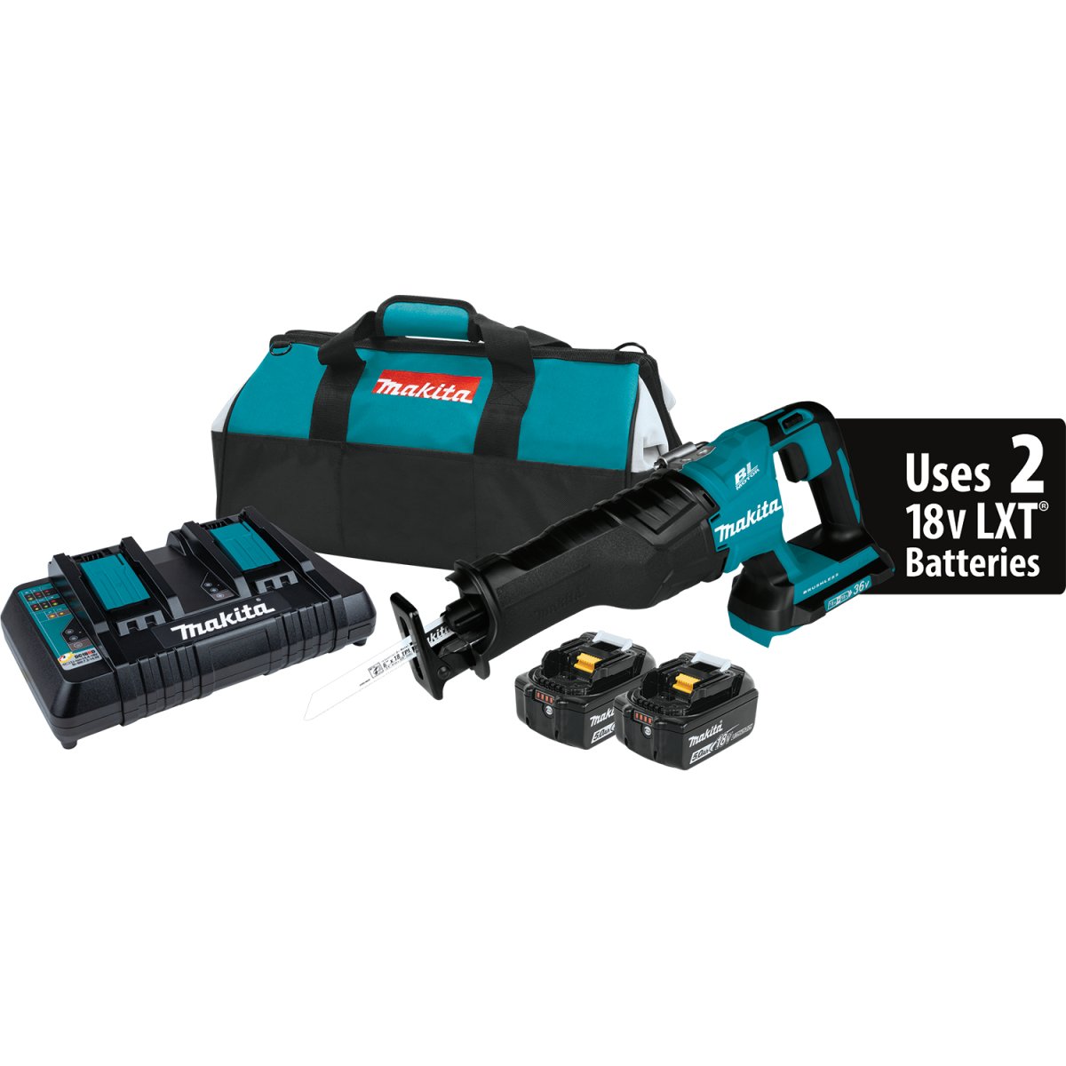 36V (18V X2) LXT® Brushless Cordless Reciprocating Saw - Powerful Cutting Tool for Wood, Metal & Demolition - Ideal for Construction, Carpentry & DIY Projects