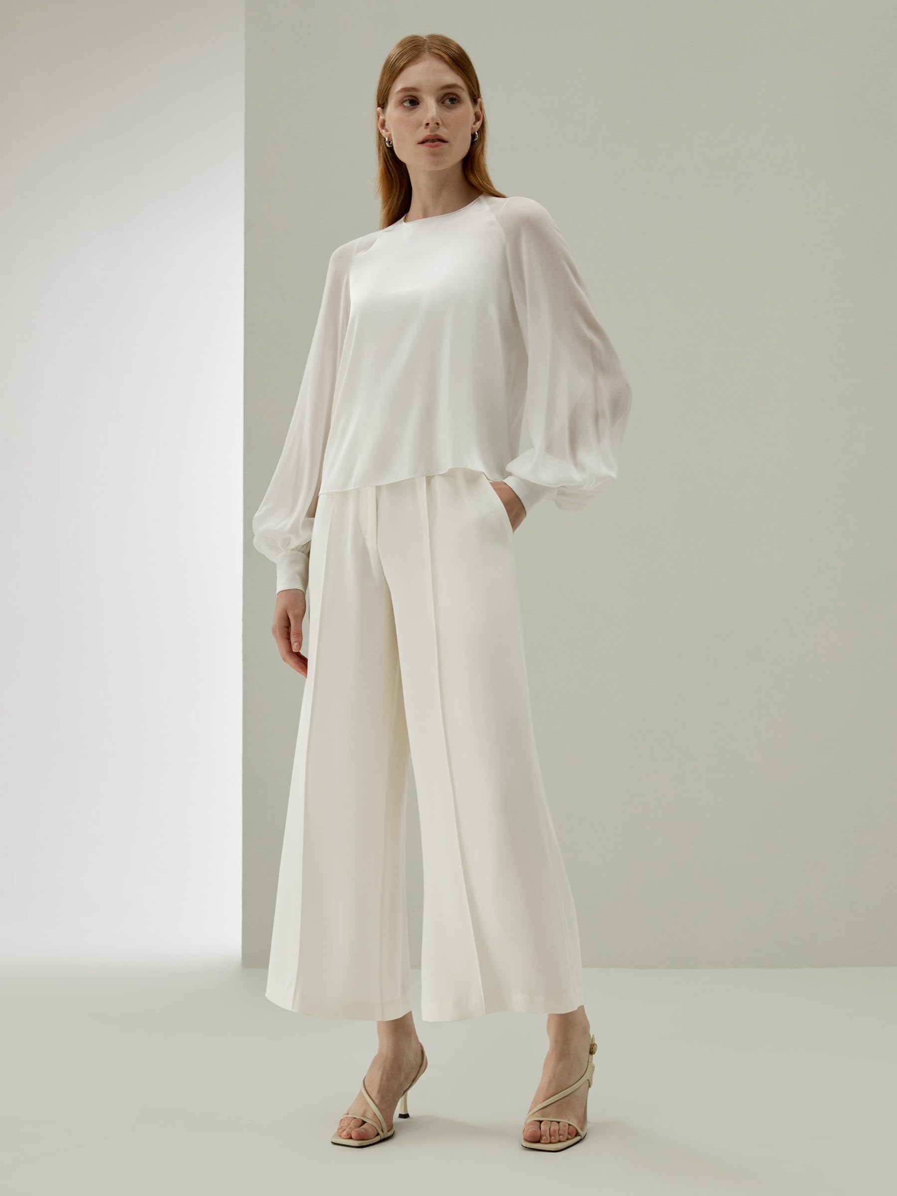 Luxury 100% Pure Mulberry Silk Pants for Women - 30 Momme Heavy Weight Wide Leg Trousers | Soft Lightweight Lounge Pants for Yoga, Travel & Home Comfort | Elegant Casual Wear for Everyday & Special Occasions