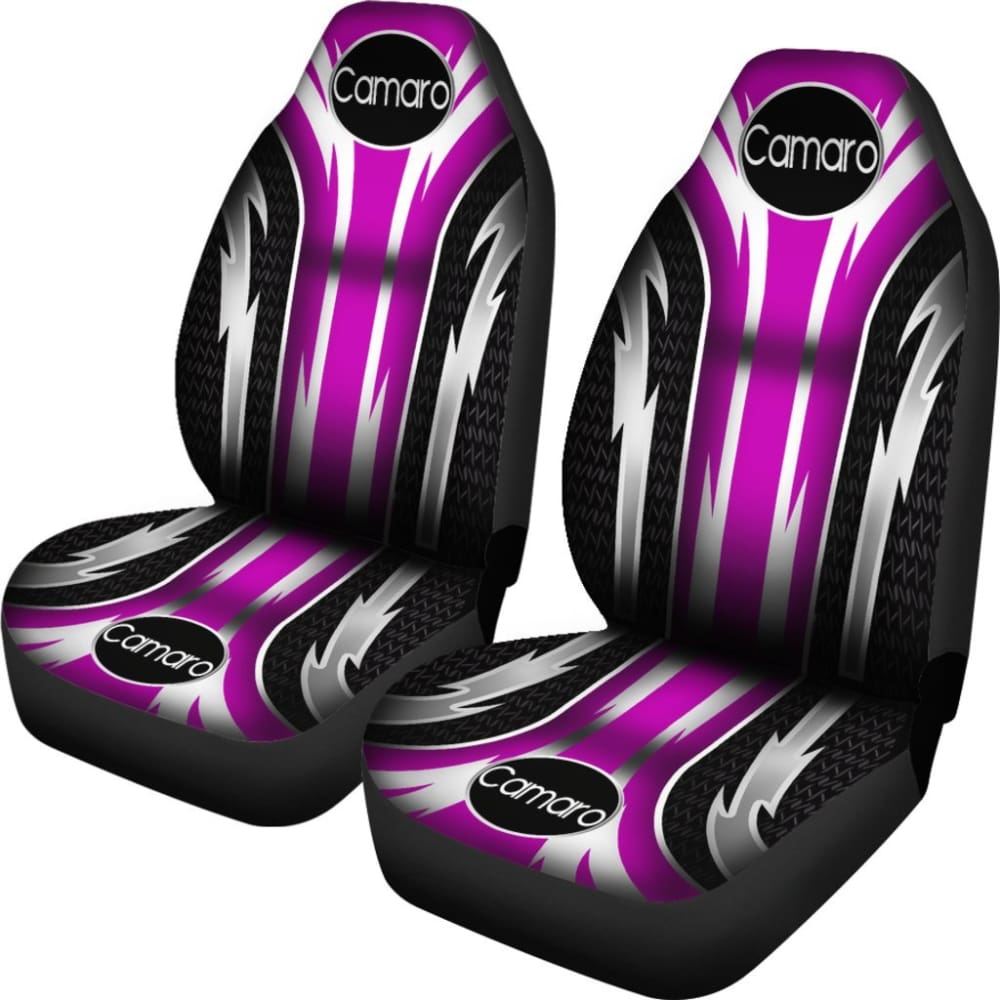2-Piece Pink Camaro Front Seat Covers - Universal Fit, Premium Neoprene Material - Perfect for Car Enthusiasts & Customization Lovers (Use for Road Trips, Daily Commute & Car Shows)
