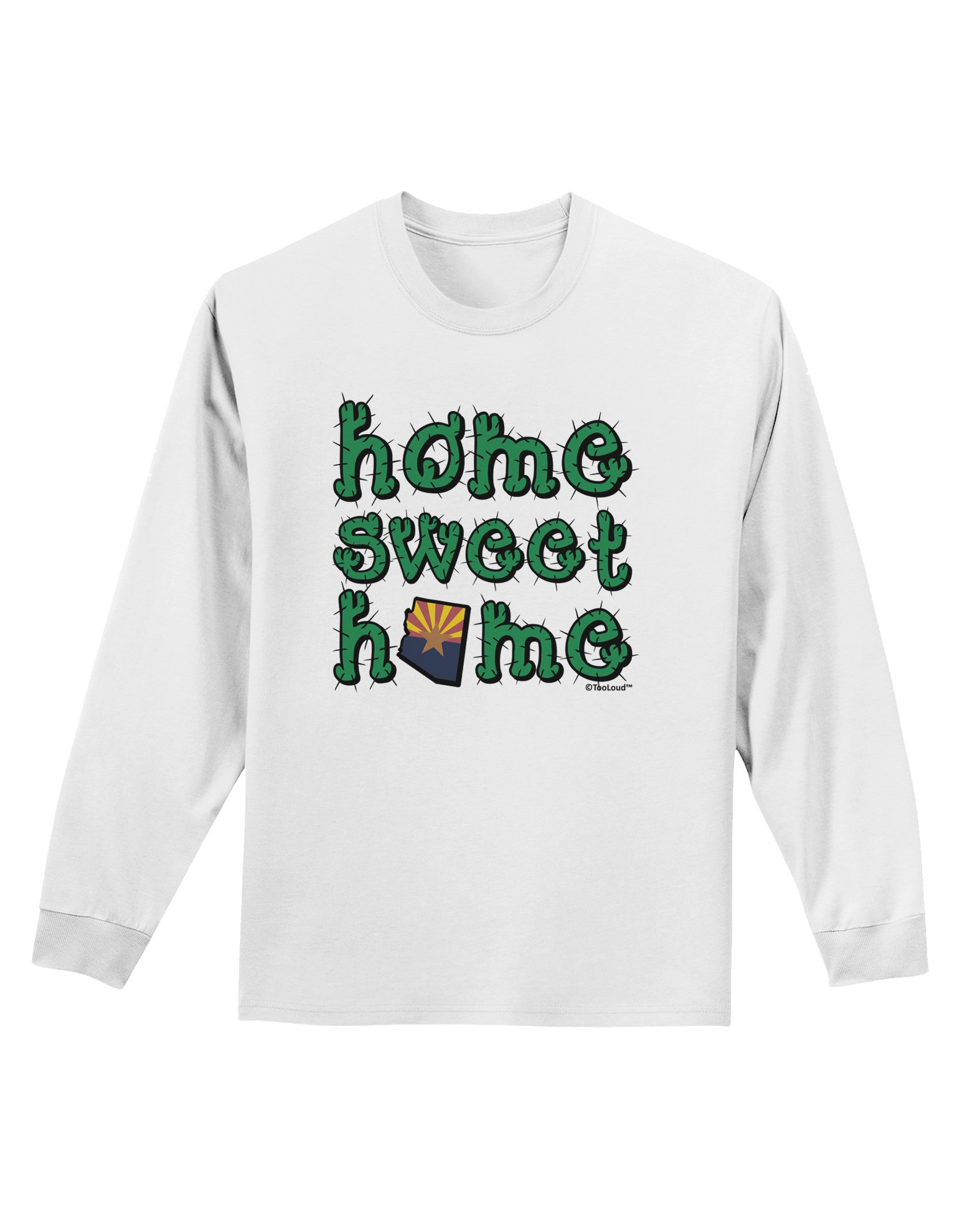 TOOLOUD Arizona Cactus & State Flag Long Sleeve T-Shirt for Men & Women - Comfortable Casual Wear for Home, Travel & Outdoor Activities