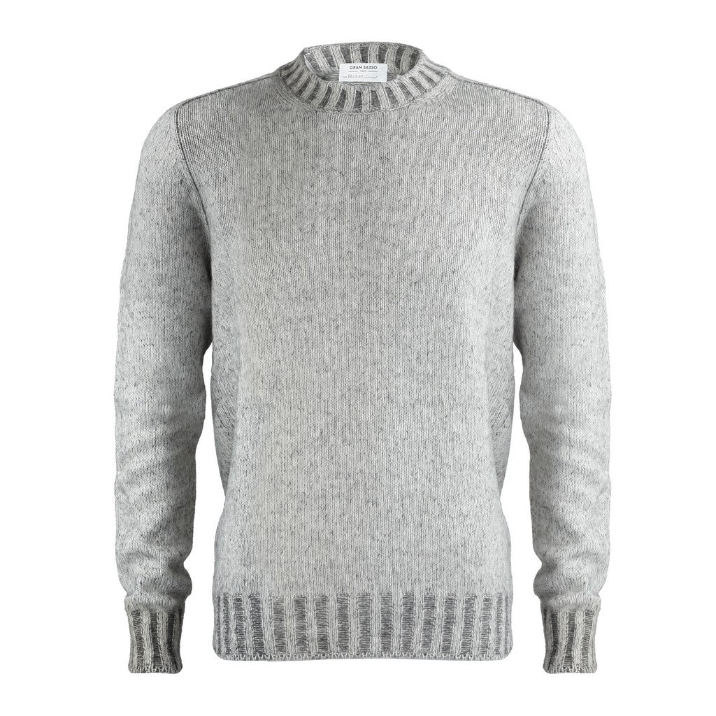 Premium GRAN SASSO Alpaca Wool Crew Neck Sweater - Soft Grey Winter Pullover for Men & Women | Cozy Cold Weather Layering, Office Wear & Casual Outfits