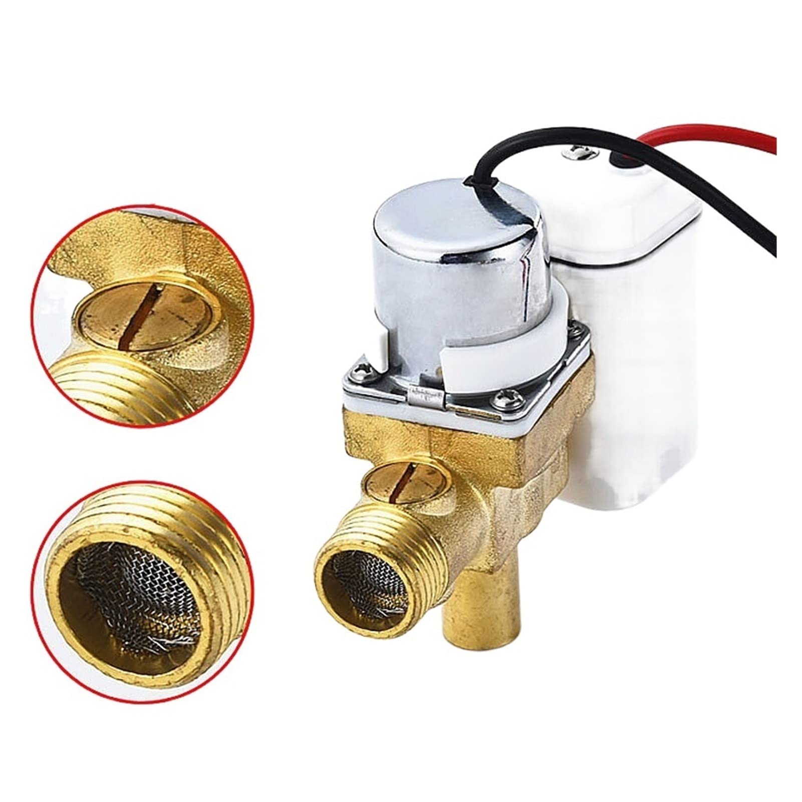VOREAL Automatic Infrared Sensor Urinal Flush Valve - Ceramic Concealed Toilet Solenoid Valve Accessory (DC Urinal B) | Ideal for Commercial Restrooms, Public Washrooms & Water-Saving Facilities