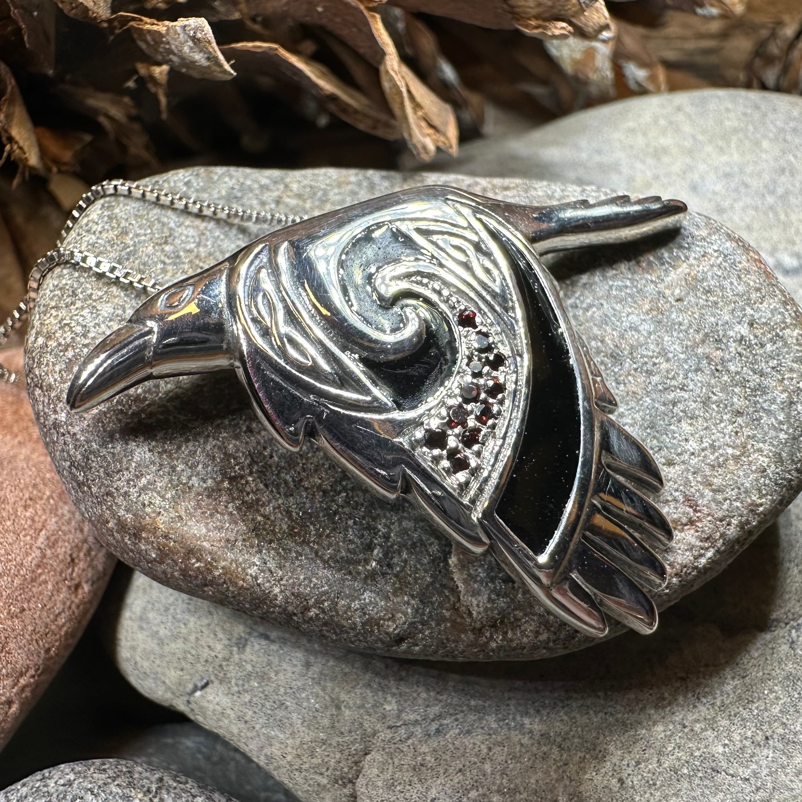 Celtic Raven Necklace for Women - Viking Jewelry with Norse Mythology Symbol - Perfect for Pagan, Gothic & Medieval Fashion Lovers