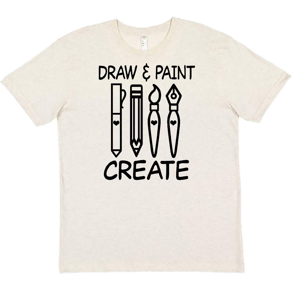 Inktastic Draw and Paint Create T-Shirt - Artistic Graphic Tee for Artists & Creatives | Perfect for Painting, Drawing & DIY Crafting Activities