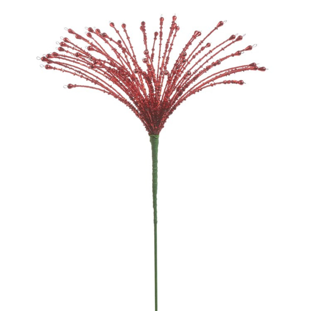 15 Red Beaded Hair Picks for Natural Hair - Detangling & Styling Tool for Curly, Coily, Afro & Braided Hair - Perfect for Salons, Home Use & Hair Care Routines