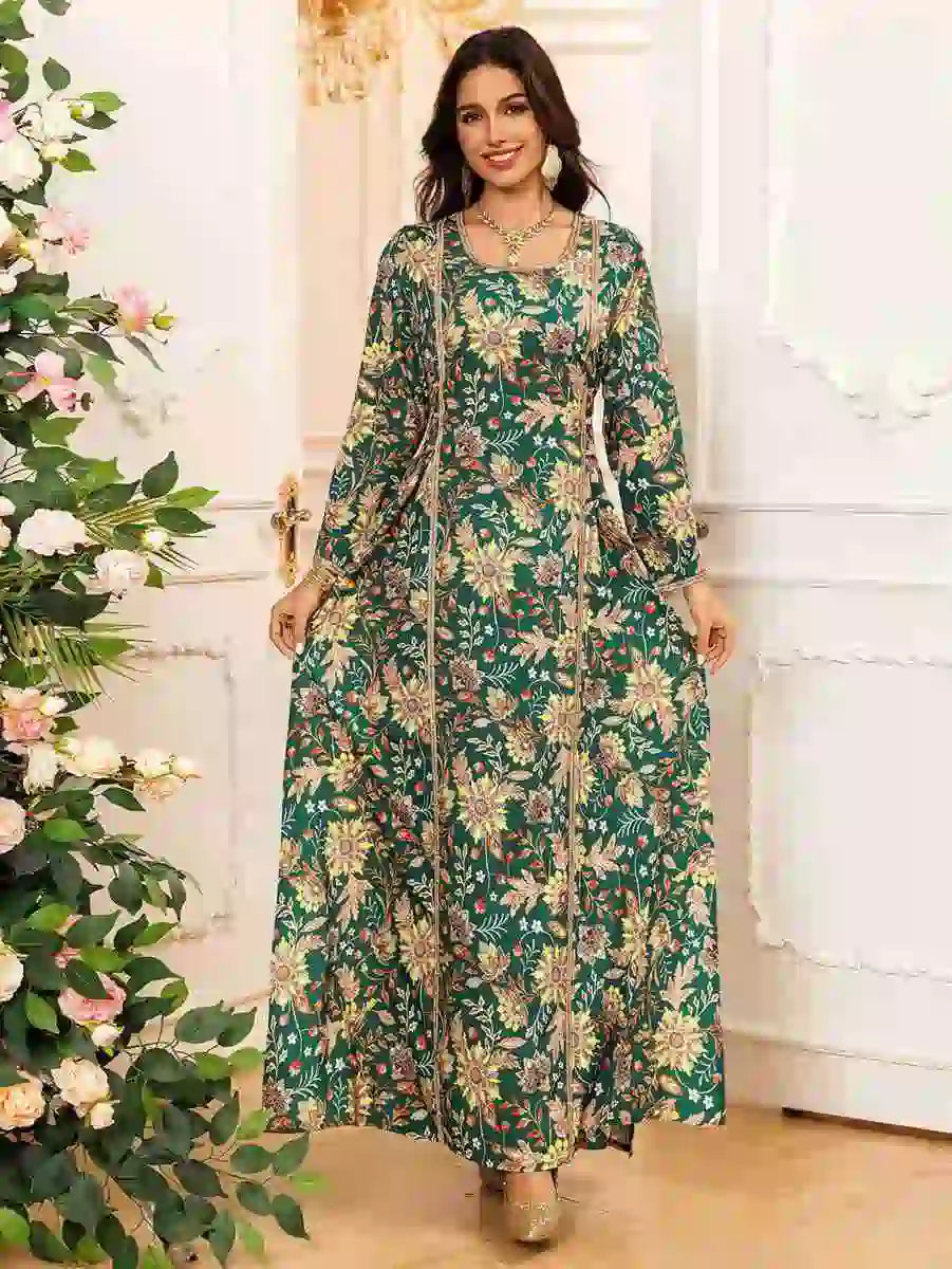 Sparkling Eid Rhinestone Kaftan Dress for Women - Elegant Party Wear & Special Occasion Outfit #24439 | Perfect for Festivals, Weddings, and Celebrations