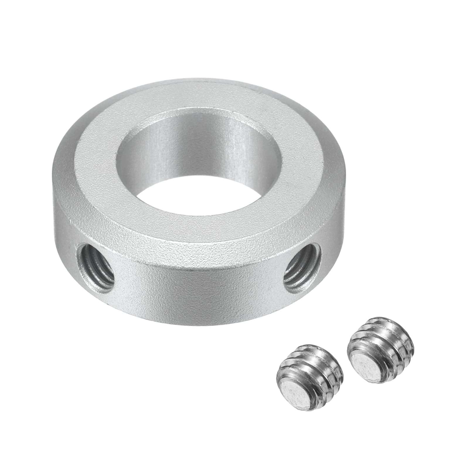 uxcell 4pcs Aluminum Alloy Set Screw Shaft Collar for 17mm Shaft - 32mm OD, 10mm Thickness with M6 Set Screws & Wrench - Perfect for Machinery, Robotics & DIY Projects