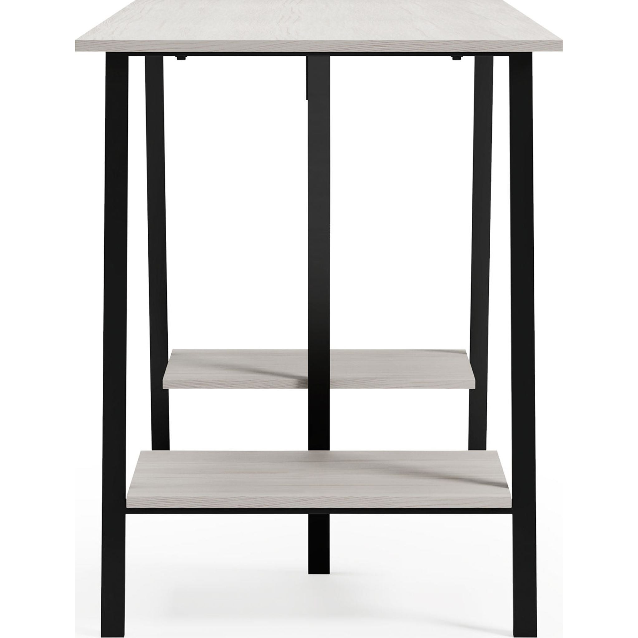 Bayflynn Modern Office Desk - White & Black - Perfect for Home Office, Study Room, and Workspace Setup