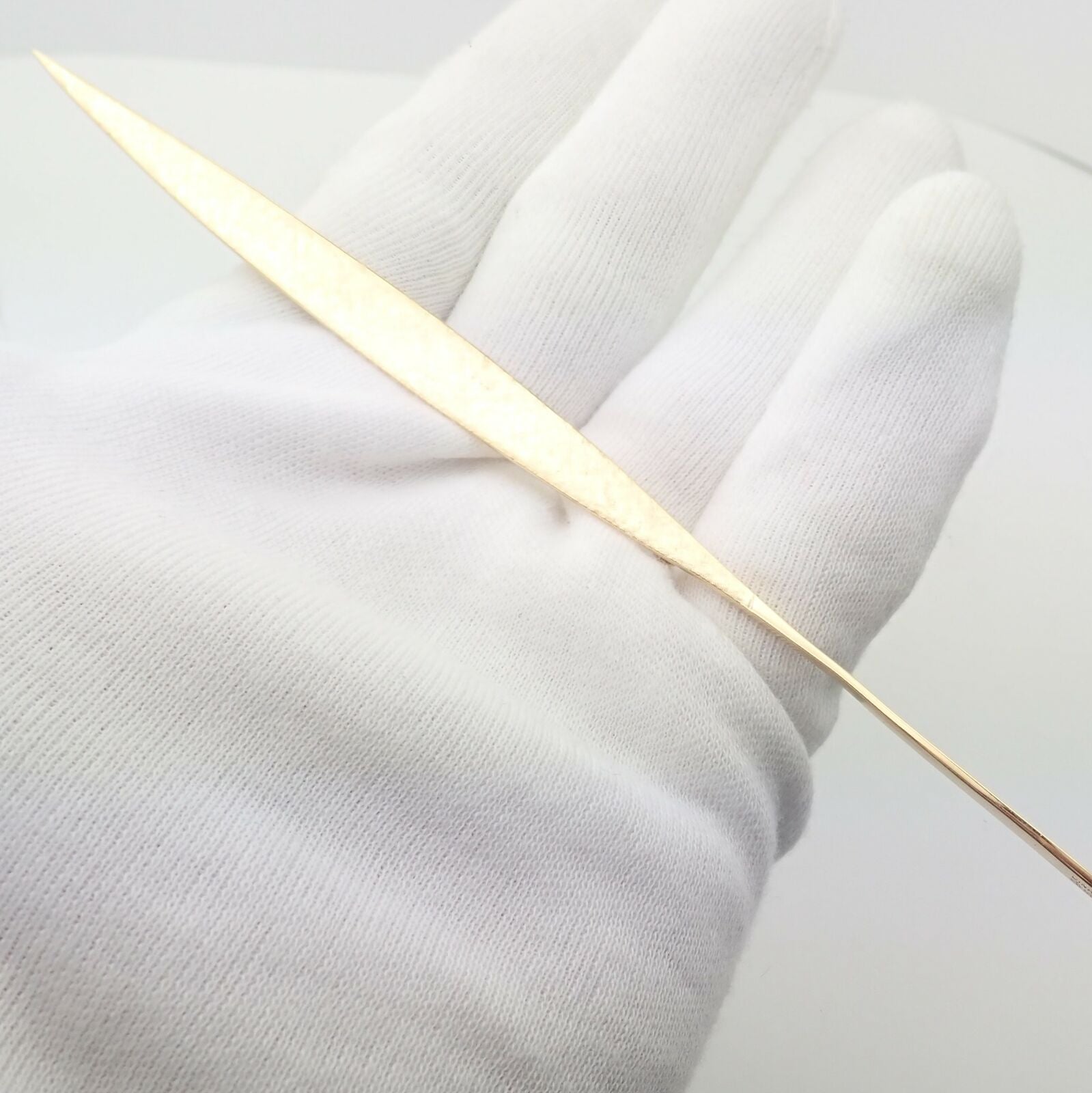 Vintage Authentic Cartier Dinh Van 18k Yellow Gold Long Quill Brooch Pin - Rare Collectible Jewelry for Special Occasions & Vintage Fashion
