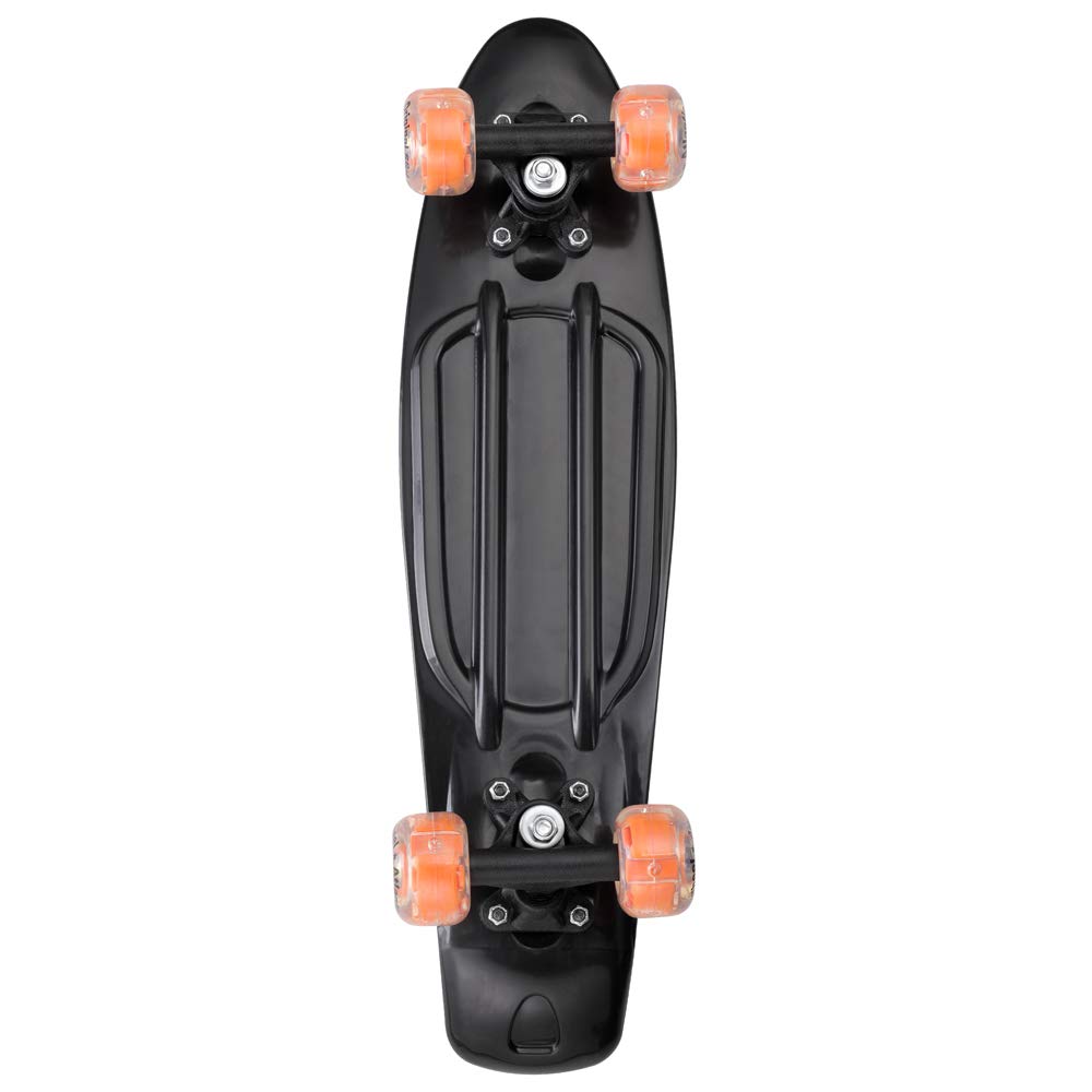 Deuba 22 Inch Mini Retro Skateboard with ABEC 7 Wheels - LED Light Option, 100kg Max Load - Perfect for Commuting, Campus Cruising & Outdoor Street Skating